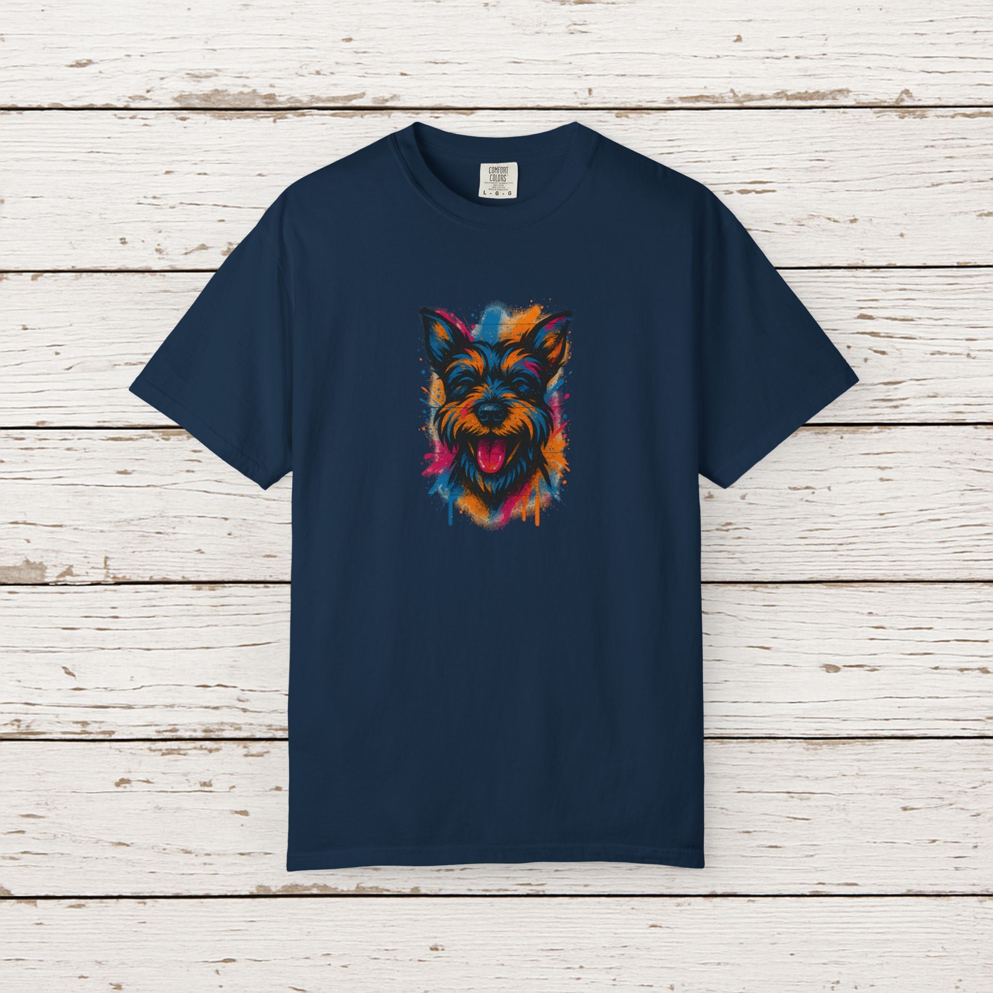 Colorful Yorkshire Terrier T-Shirt — Vibrant Dog Portrait Tee