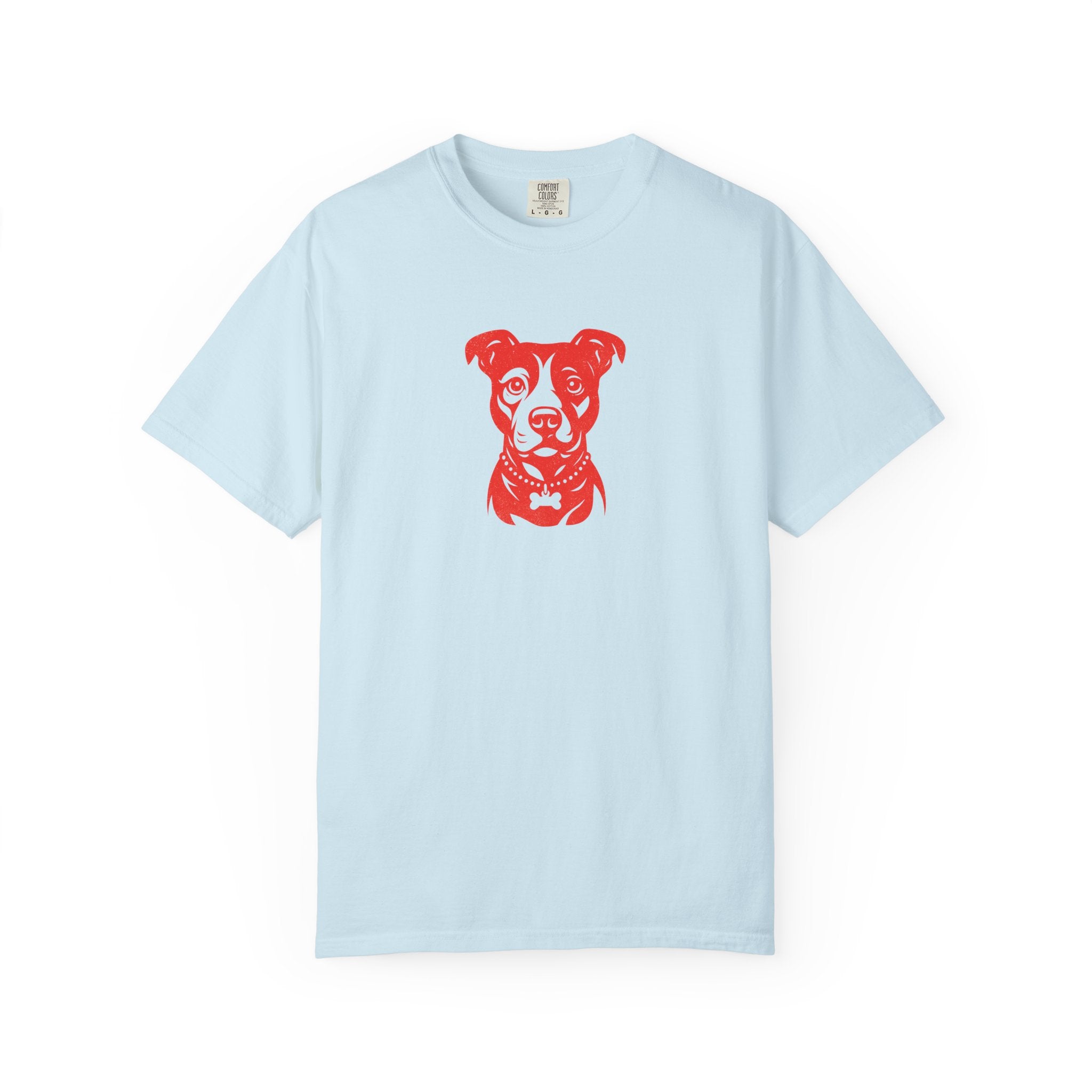 Pitbull Portrait T‑Shirt — Red Dog Graphic Tee for Pet Lovers