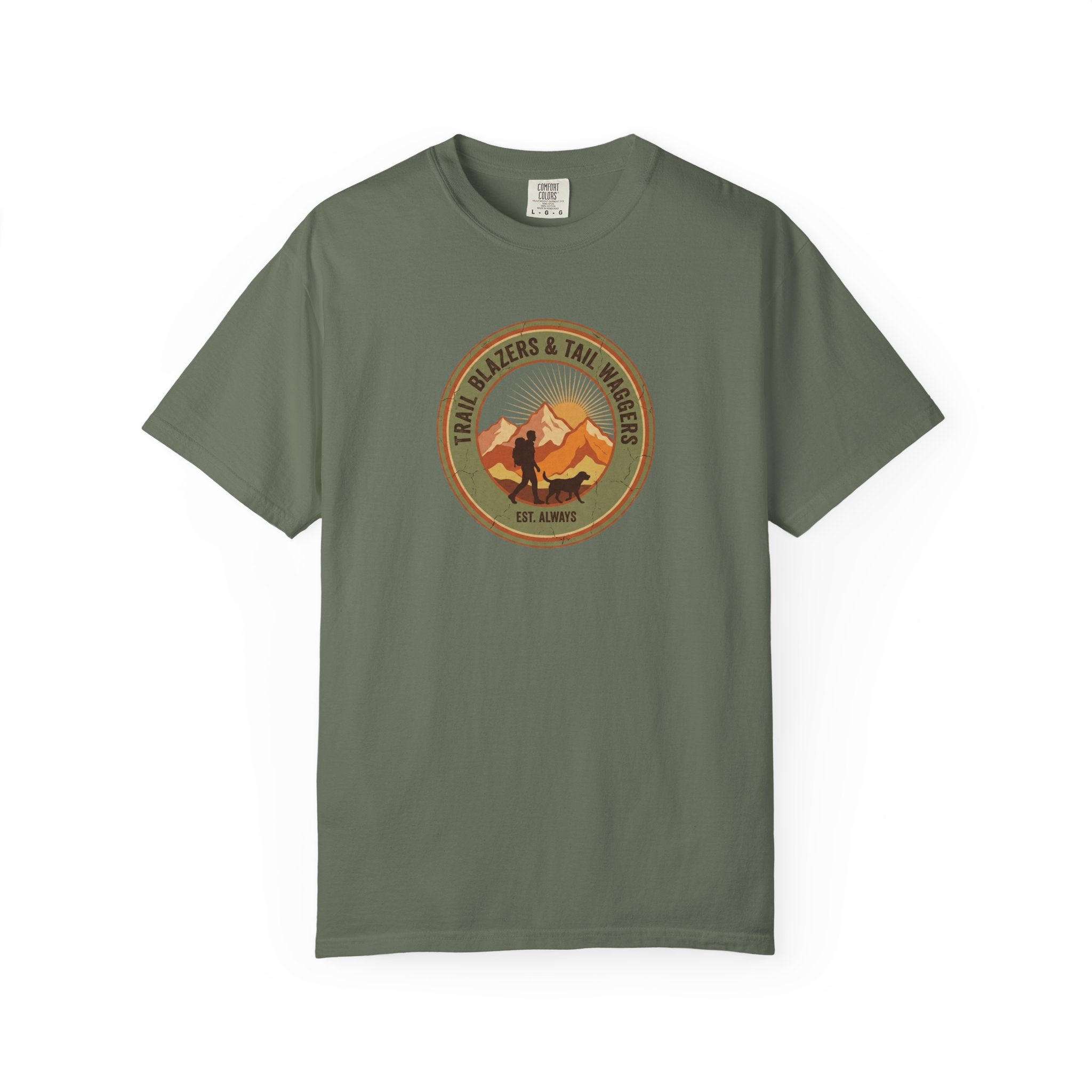 Adventure Mountains T-Shirt — The Trails Less Traveled Patch Graphic