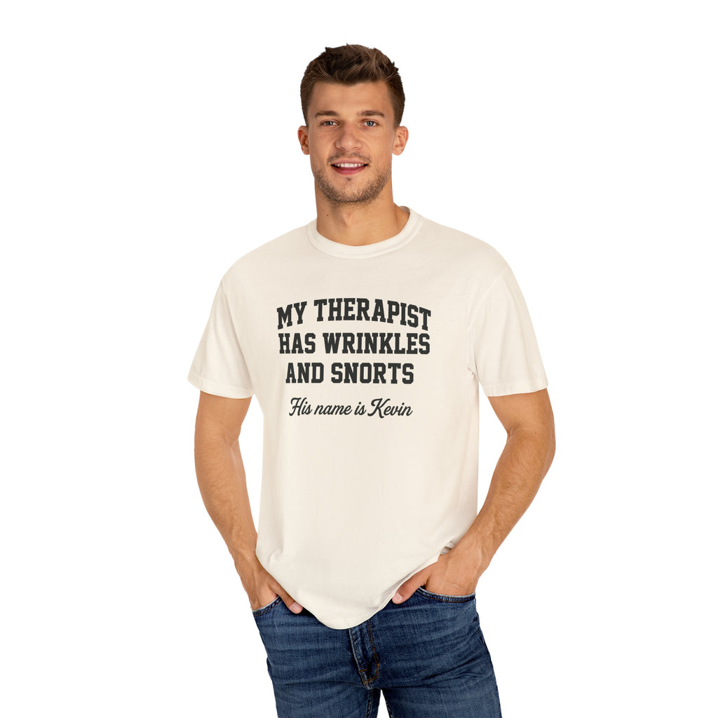 French Bulldog Lover Tee - “My Therapist Has Wrinkles & Snorts” (Funny Dog Shirt)