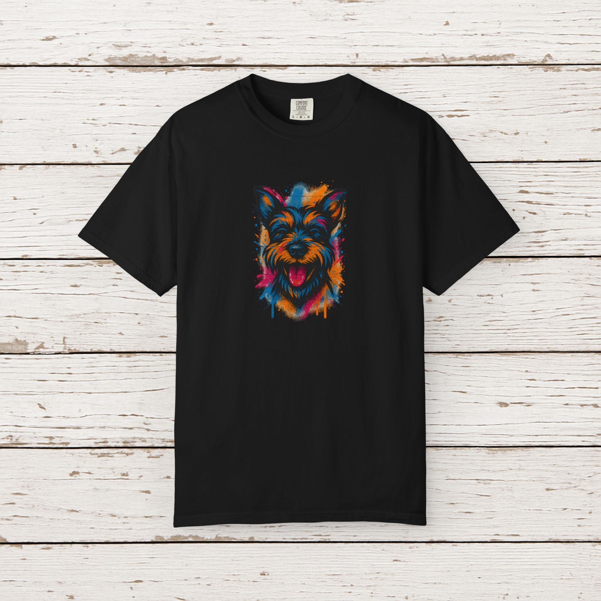 Colorful Yorkshire Terrier T-Shirt — Vibrant Dog Portrait Tee