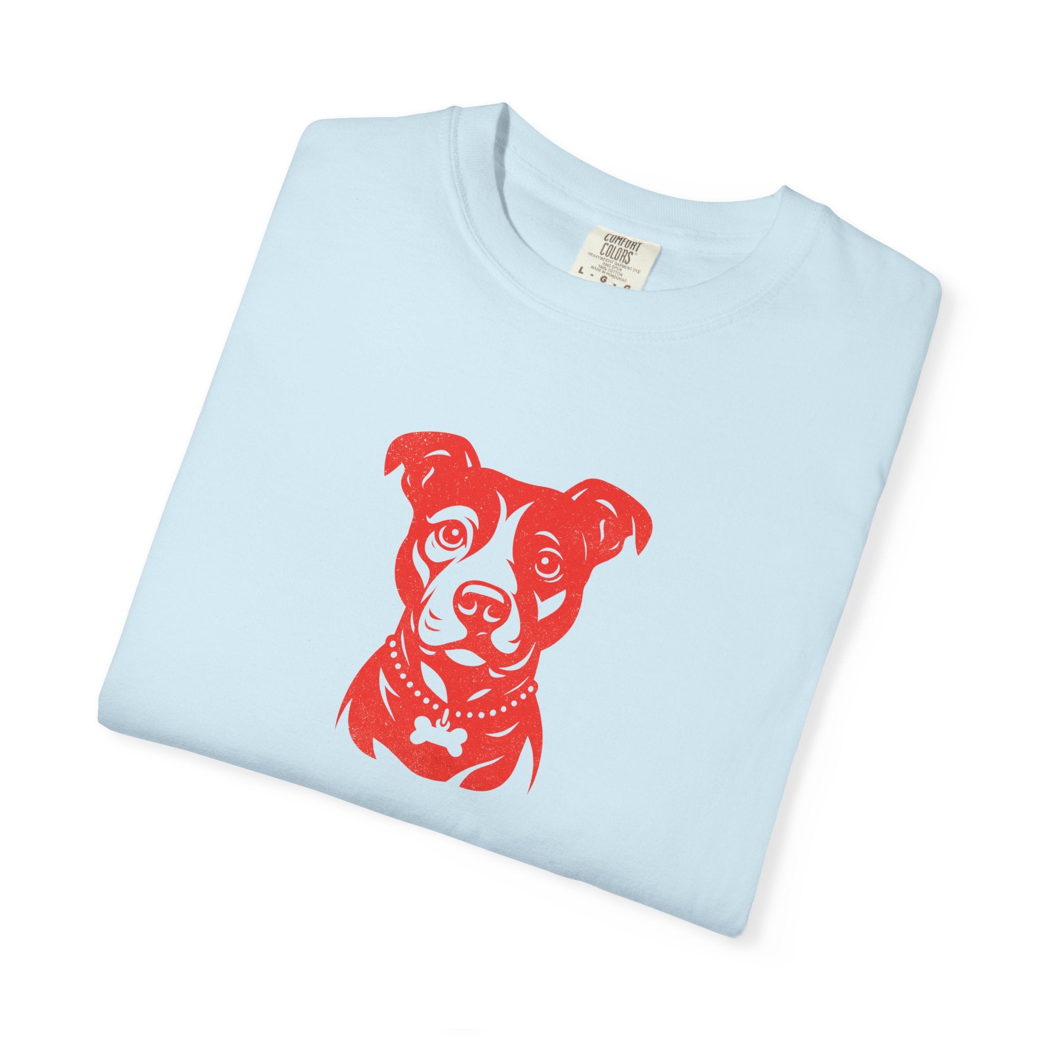 Pitbull Portrait T‑Shirt — Red Dog Graphic Tee for Pet Lovers