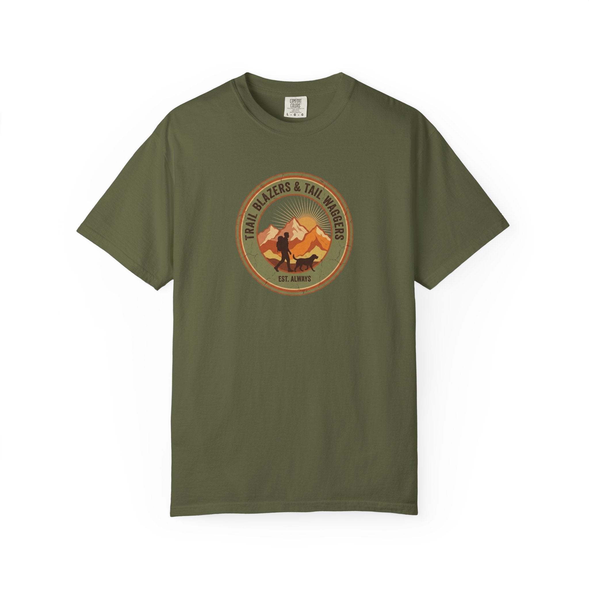 Adventure Mountains T-Shirt — The Trails Less Traveled Patch Graphic