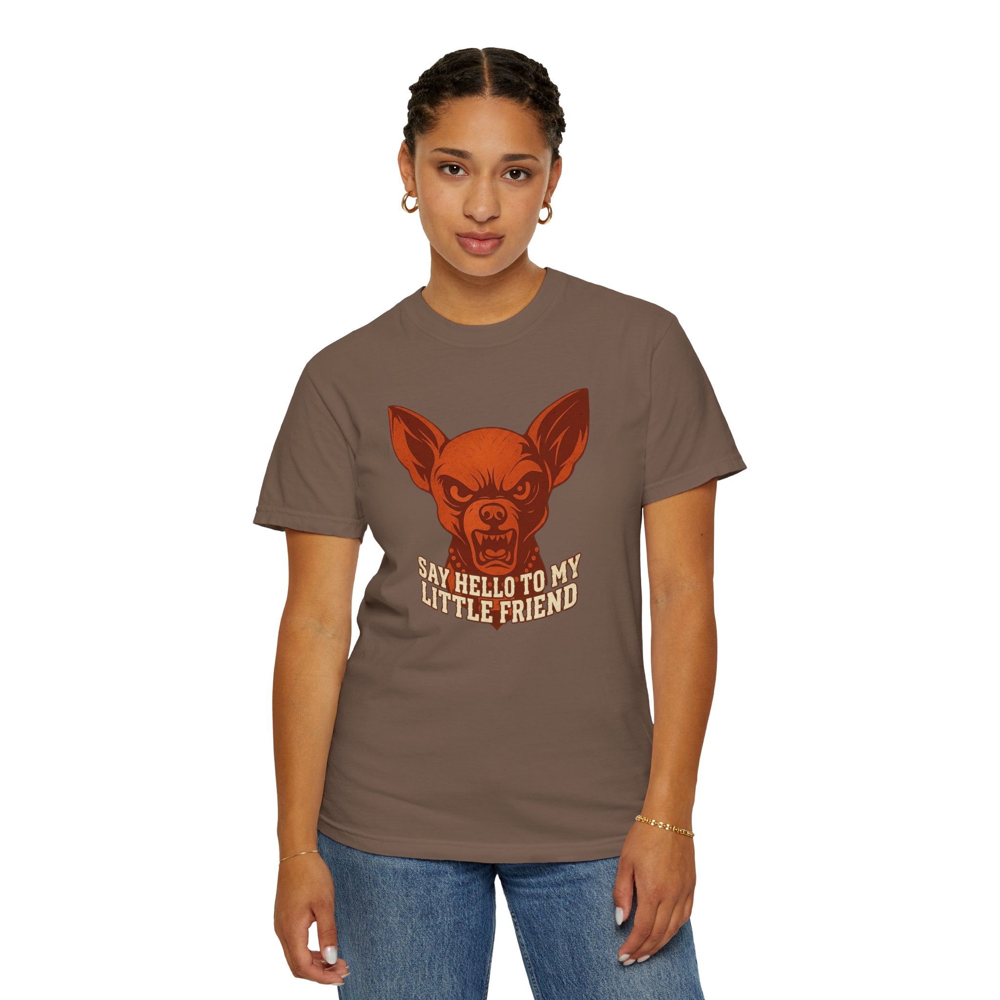 T-Shirt — 'Say Hello to My Little Friend' Chihuahua Graphic Tee