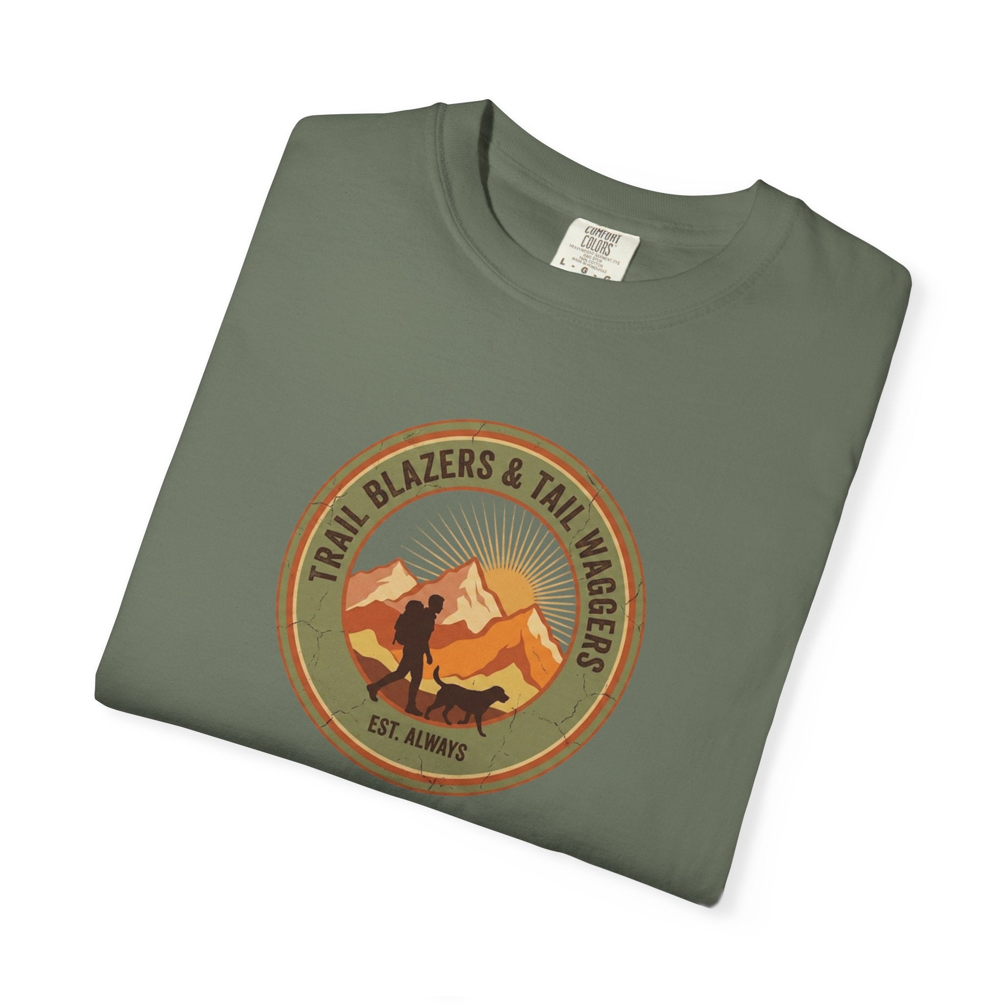 Adventure Mountains T-Shirt — The Trails Less Traveled Patch Graphic