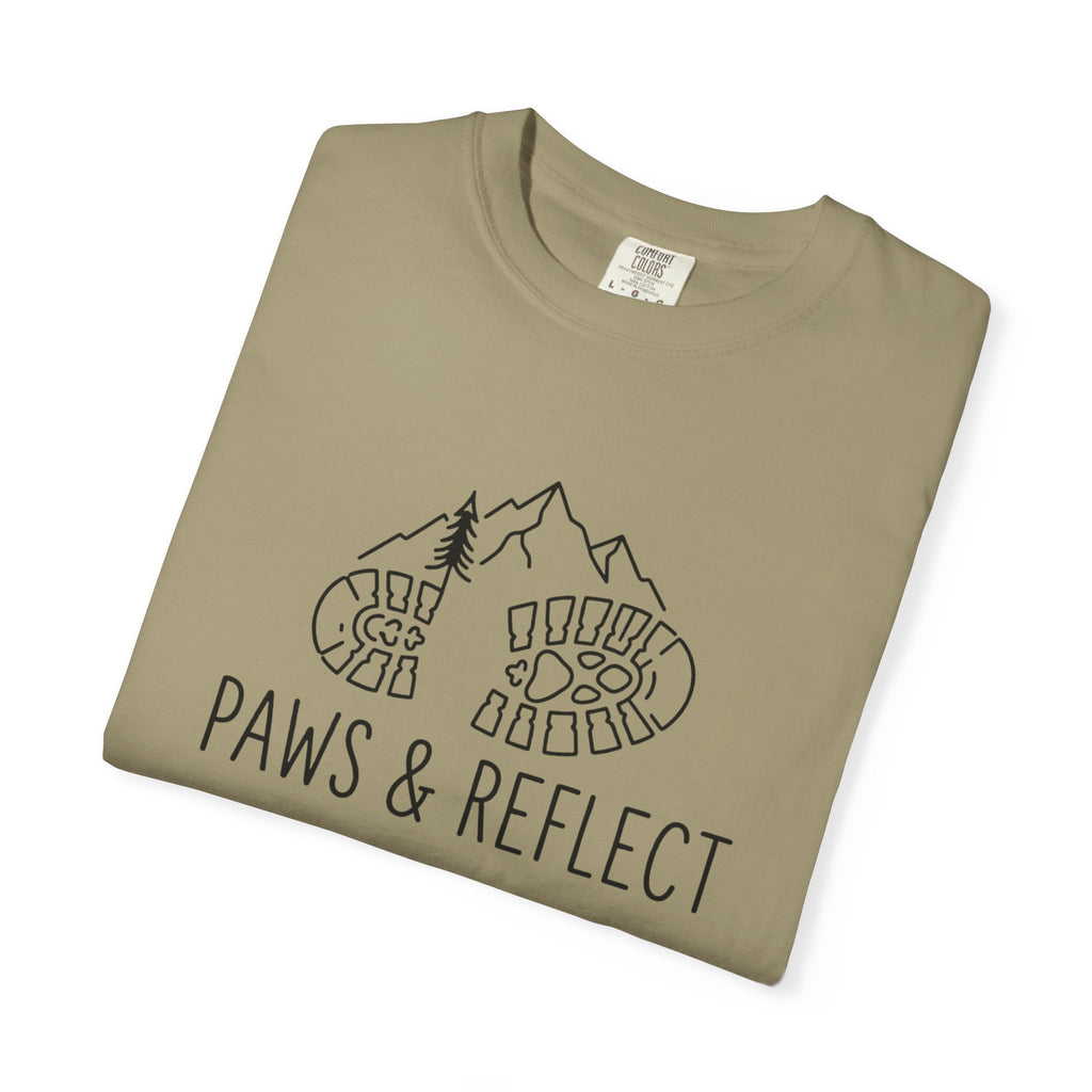 Paws & Reflect Hiking T-Shirt — Dog Paw Trail Graphic Tee