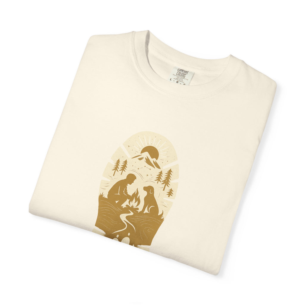 Adventure Pawprint T-Shirt — Mountain Trail Dog Silhouette Graphic
