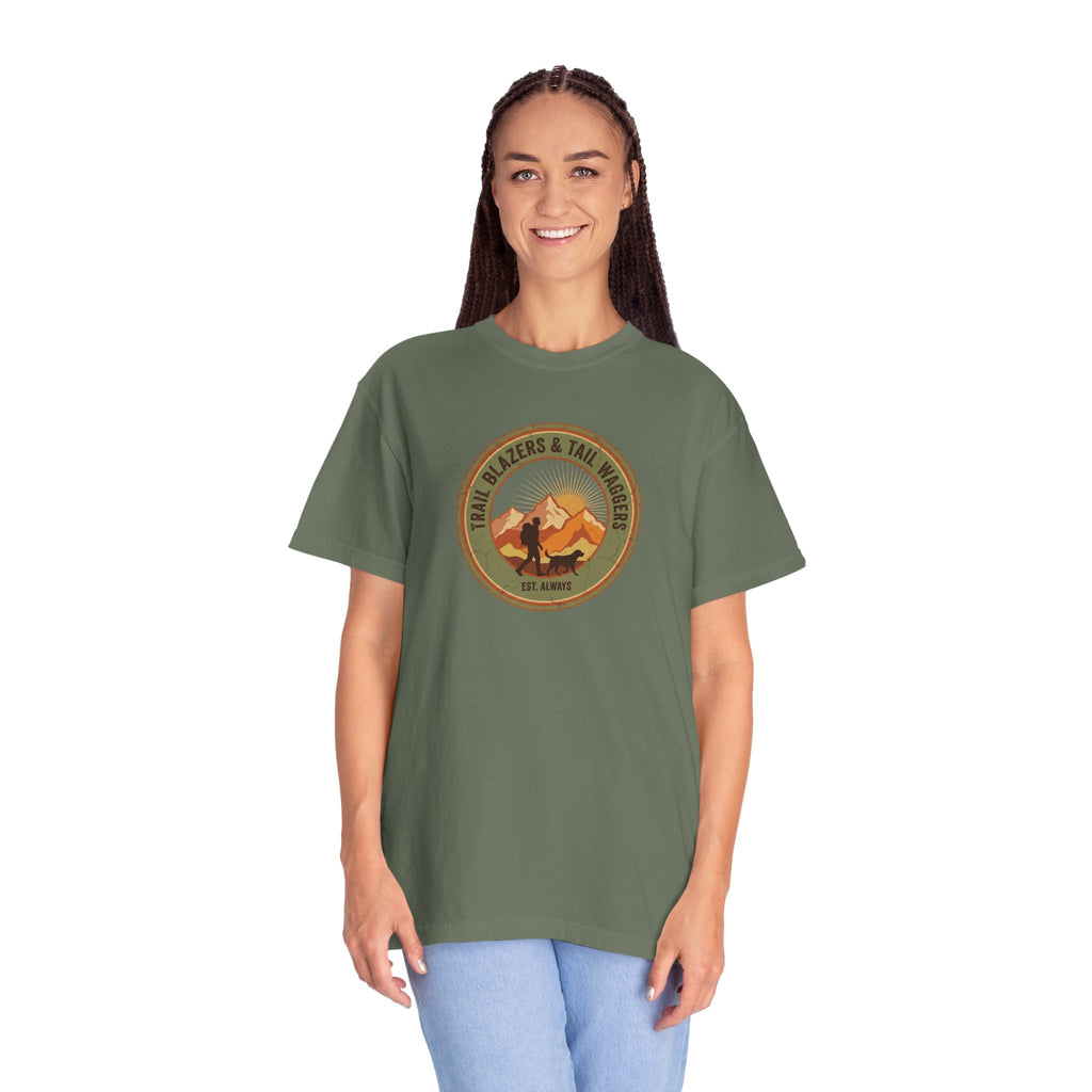 Adventure Mountains T-Shirt — The Trails Less Traveled Patch Graphic