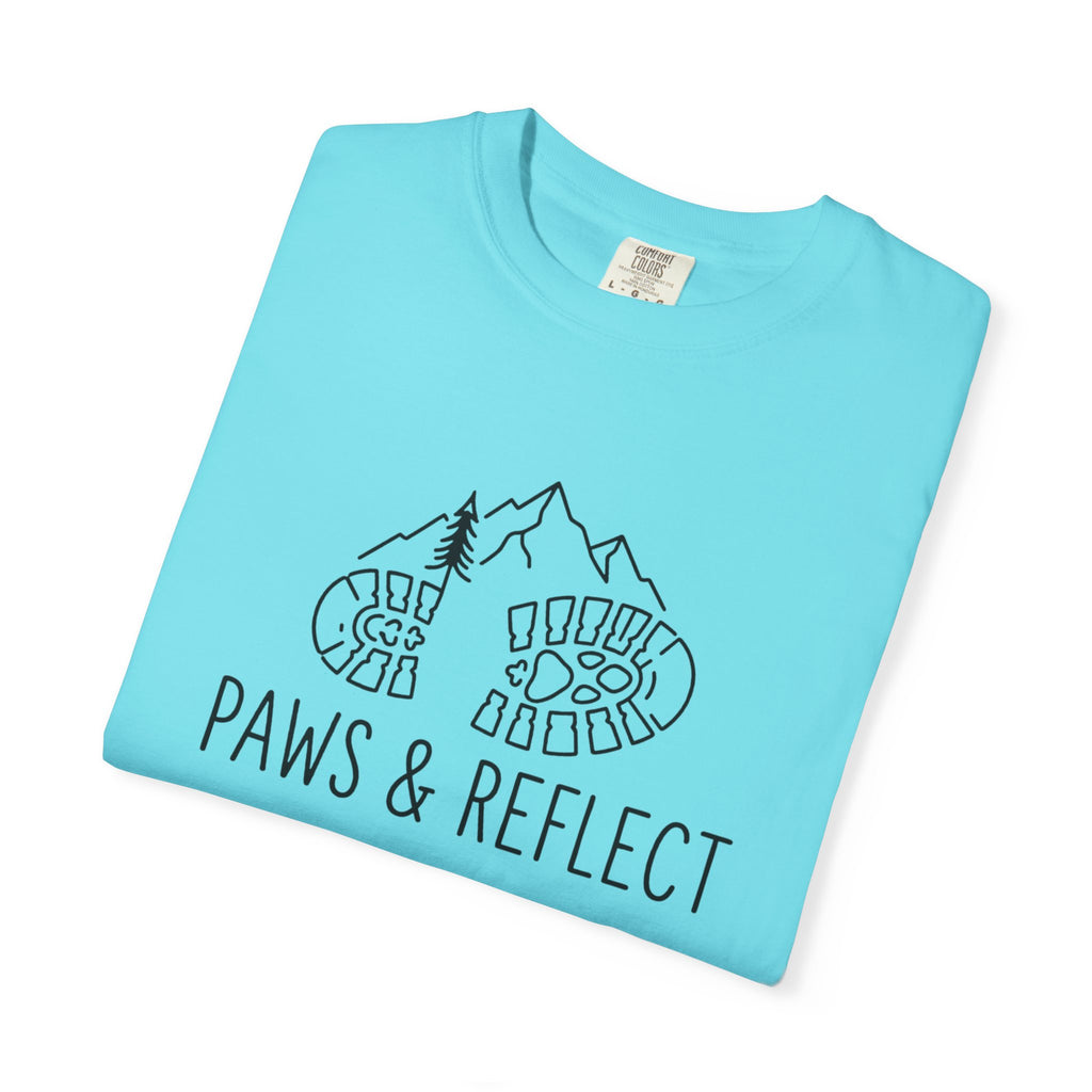 Paws & Reflect Hiking T-Shirt — Dog Paw Trail Graphic Tee