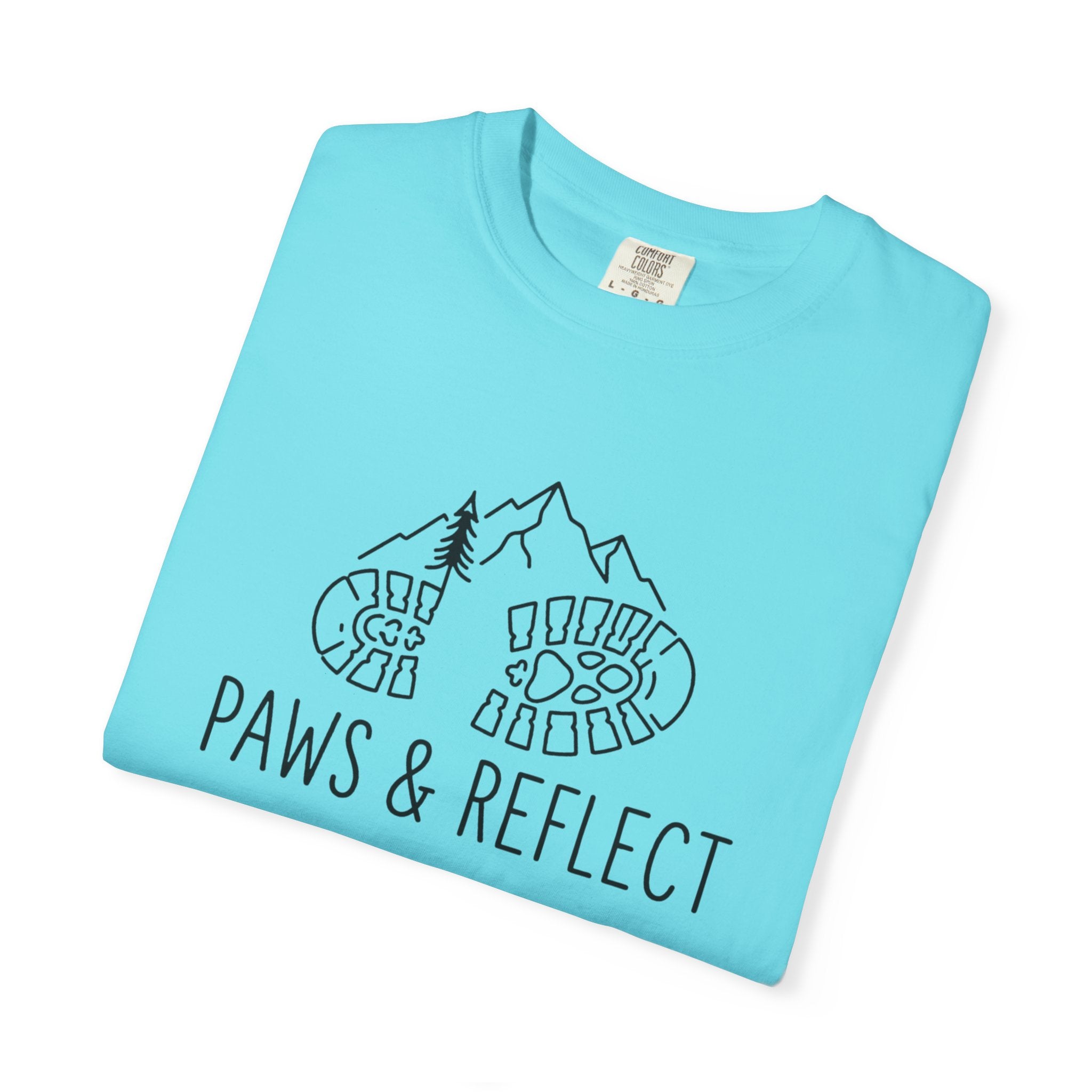 Paws & Reflect Hiking T-Shirt — Dog Paw Trail Graphic Tee