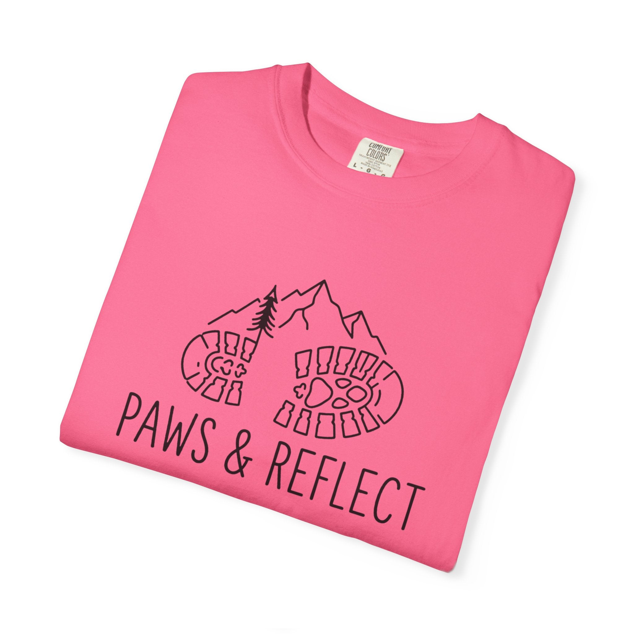 Paws & Reflect Hiking T-Shirt — Dog Paw Trail Graphic Tee