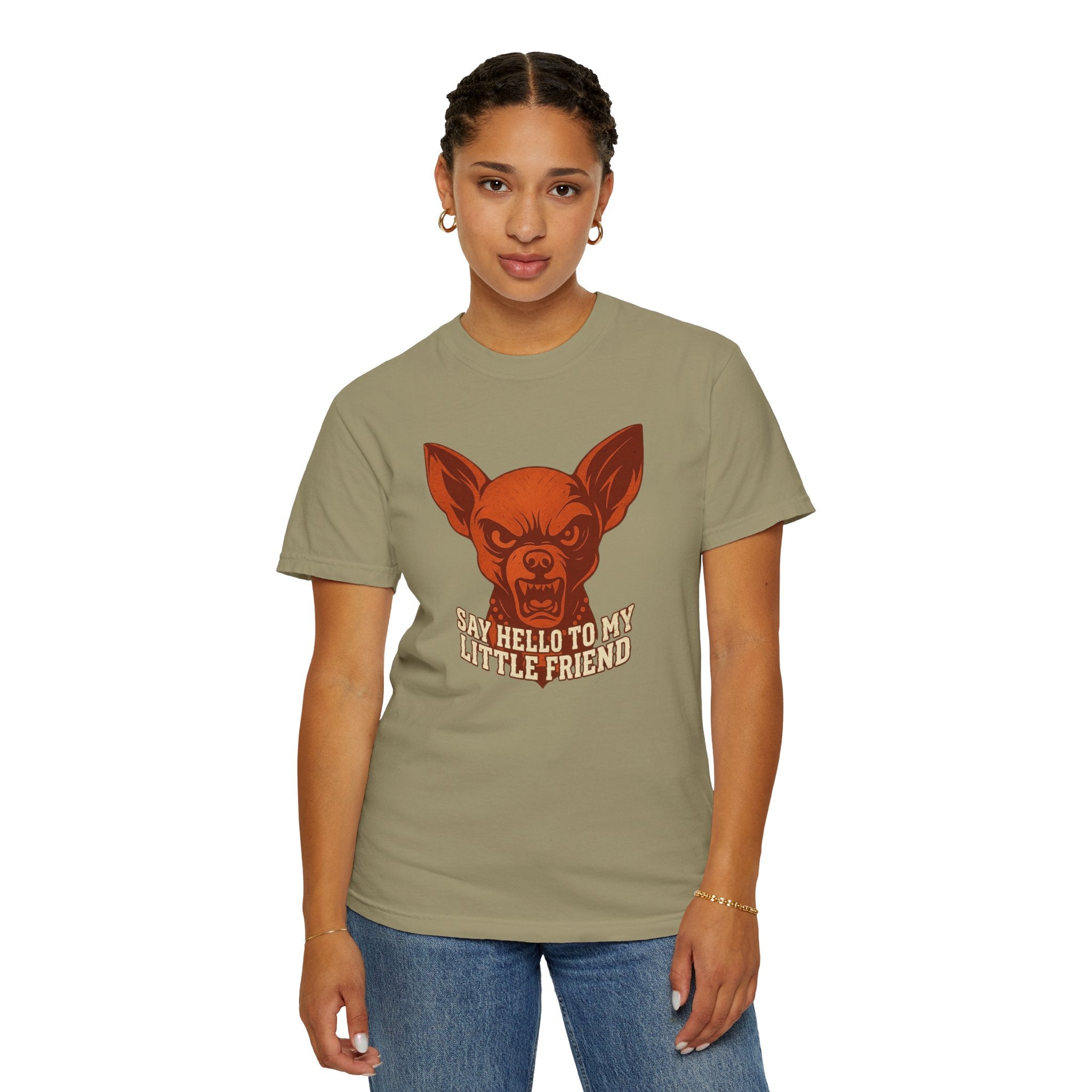 T-Shirt — 'Say Hello to My Little Friend' Chihuahua Graphic Tee