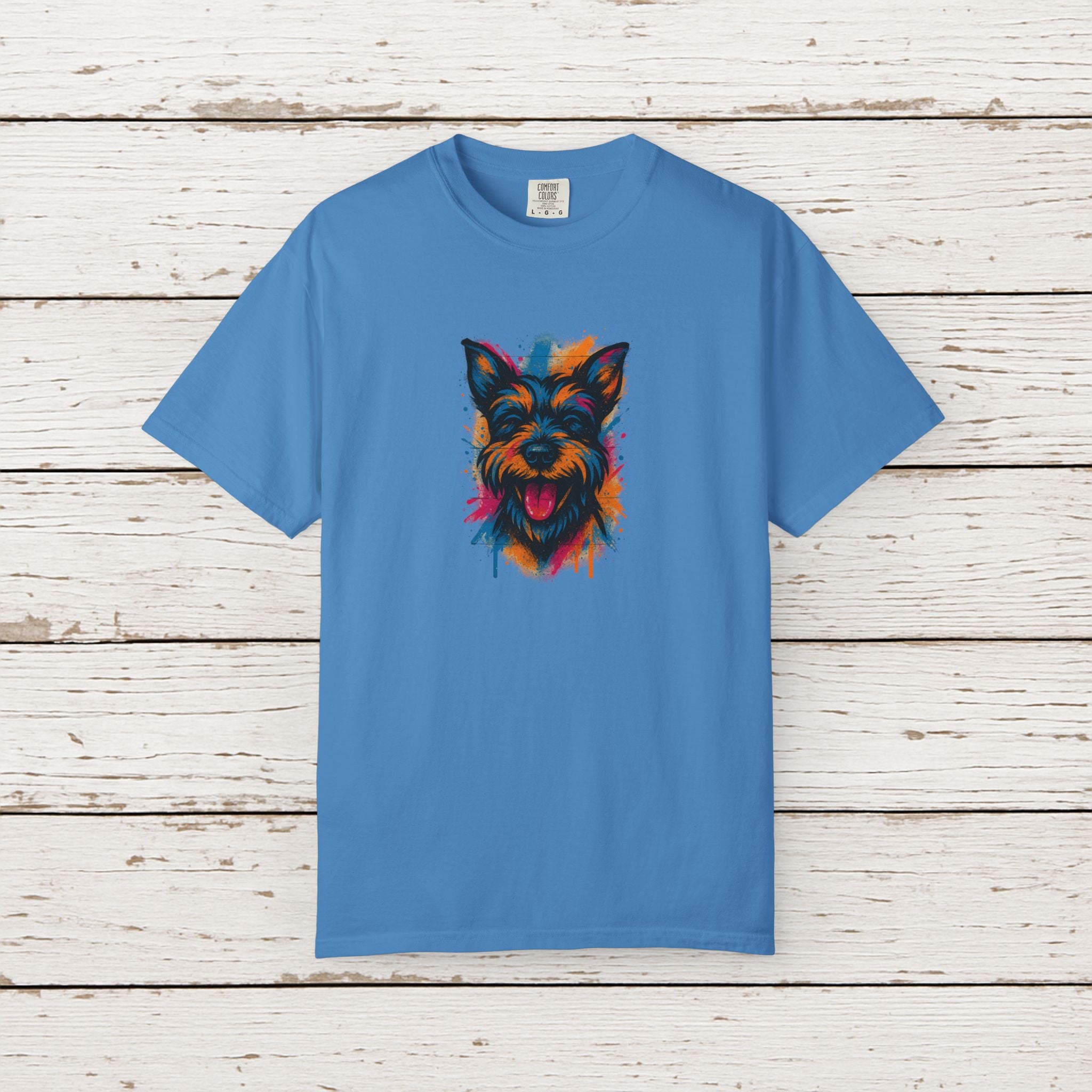 Colorful Yorkshire Terrier T-Shirt — Vibrant Dog Portrait Tee