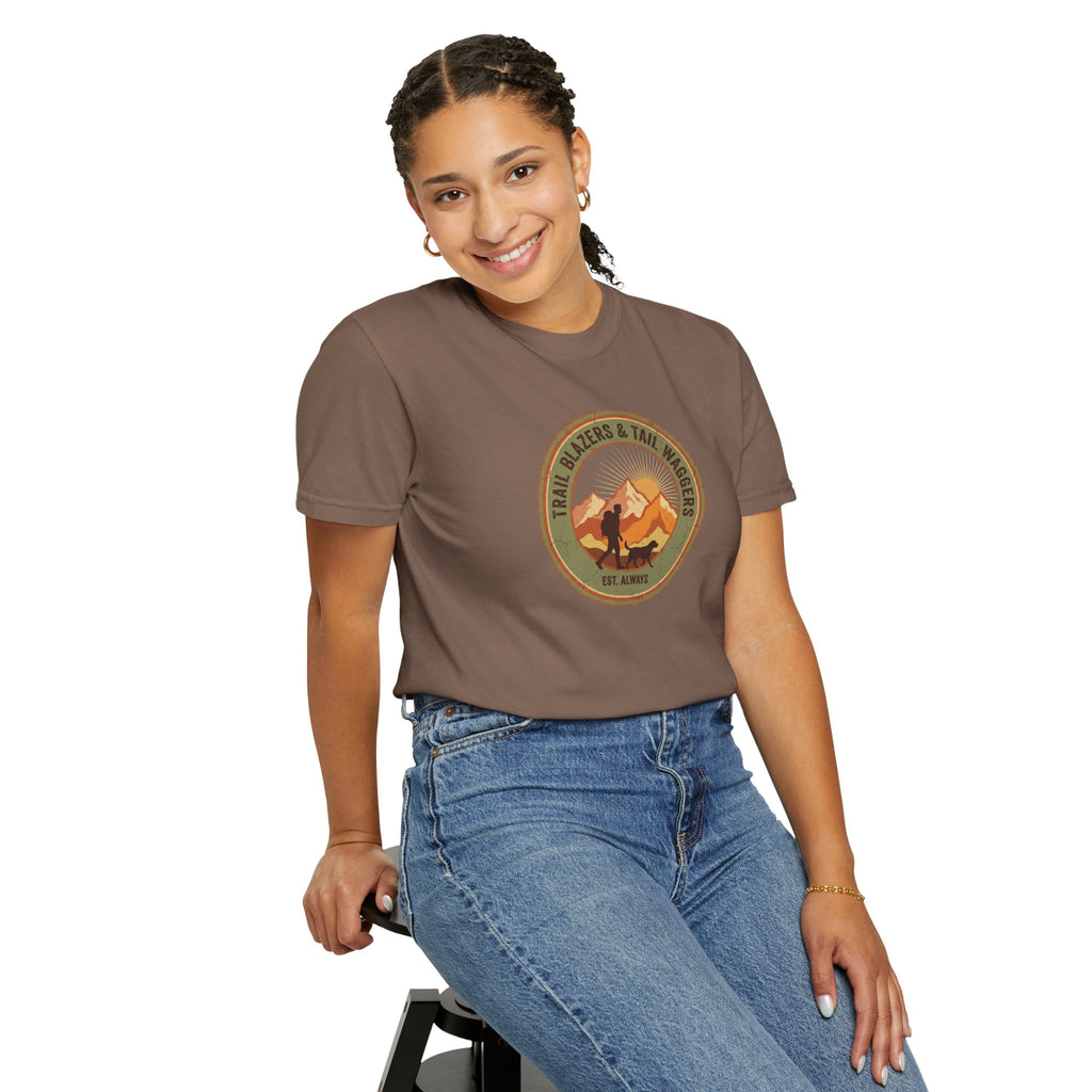 Adventure Mountains T-Shirt — The Trails Less Traveled Patch Graphic