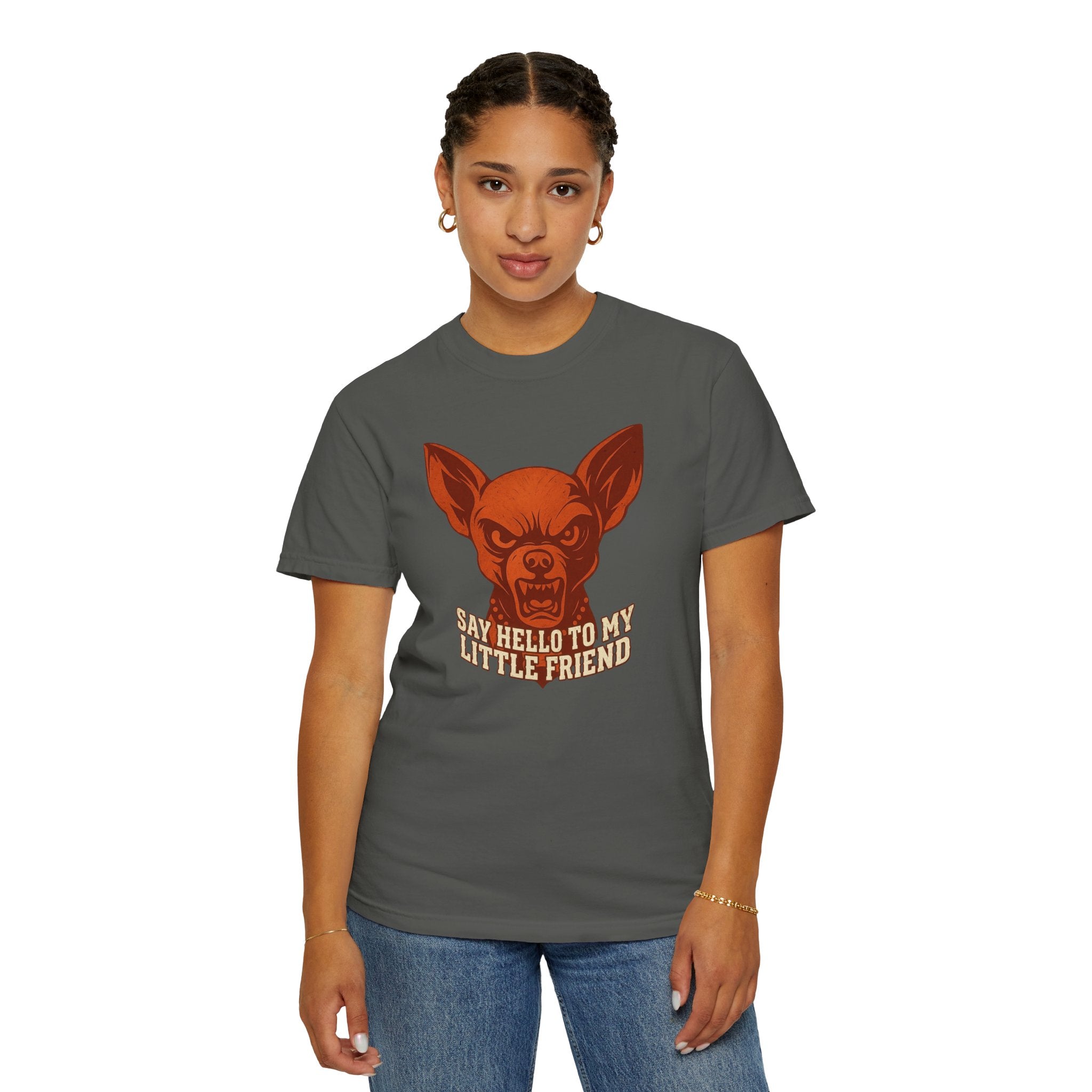 T-Shirt — 'Say Hello to My Little Friend' Chihuahua Graphic Tee
