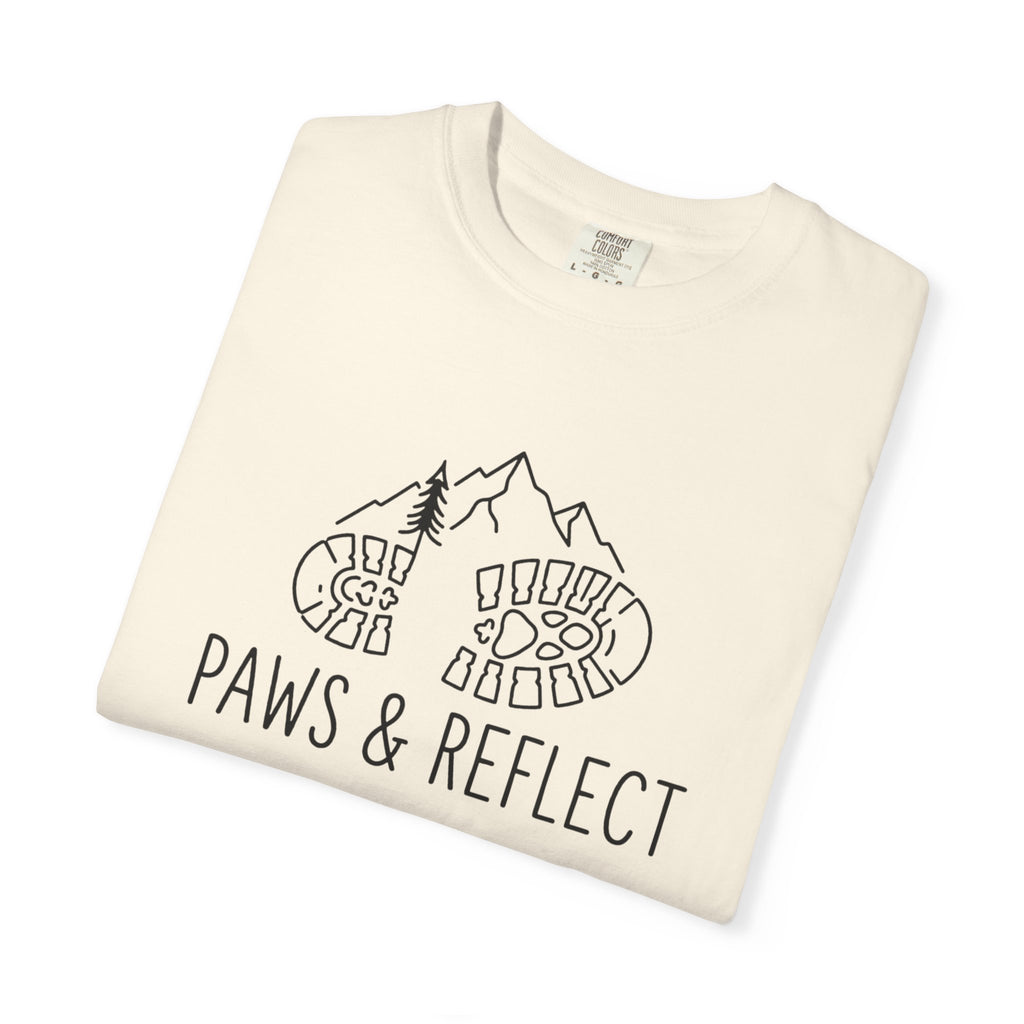 Paws & Reflect Hiking T-Shirt — Dog Paw Trail Graphic Tee