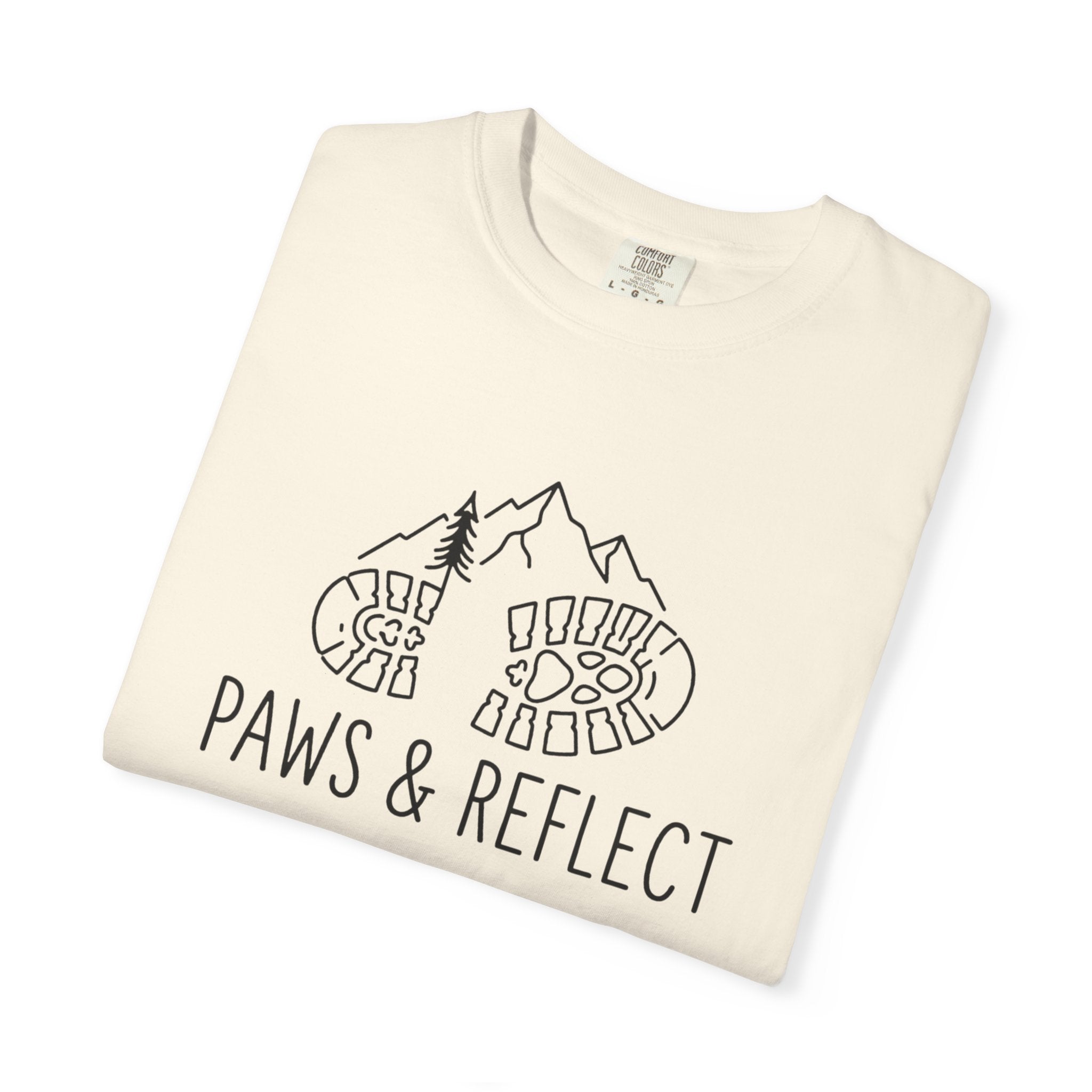 Paws & Reflect Hiking T-Shirt — Dog Paw Trail Graphic Tee