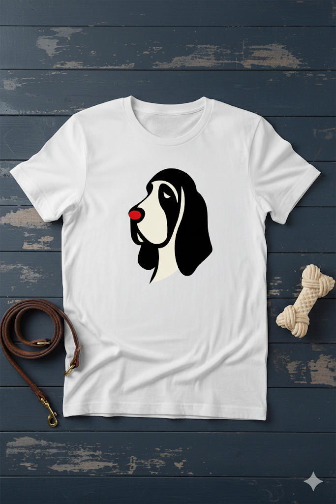 Playful Dog Portrait Tee, Dog Lover Gift, Pet Themed Shirt, Fun Graphic Tee, Animal Lovers Apparel