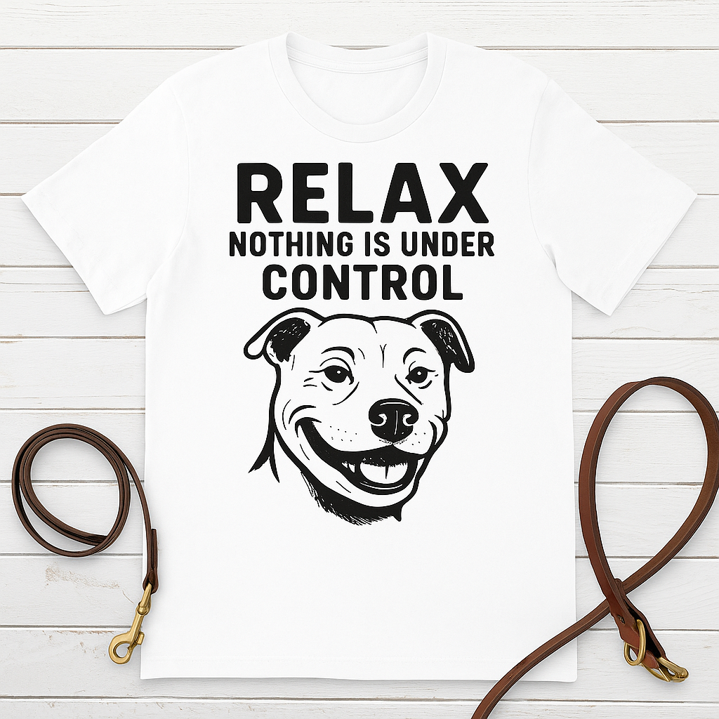 Funny Dog Humor Tee - "Relax, Nothing is Under Control" Unisex Jersey Short Sleeve Shirt