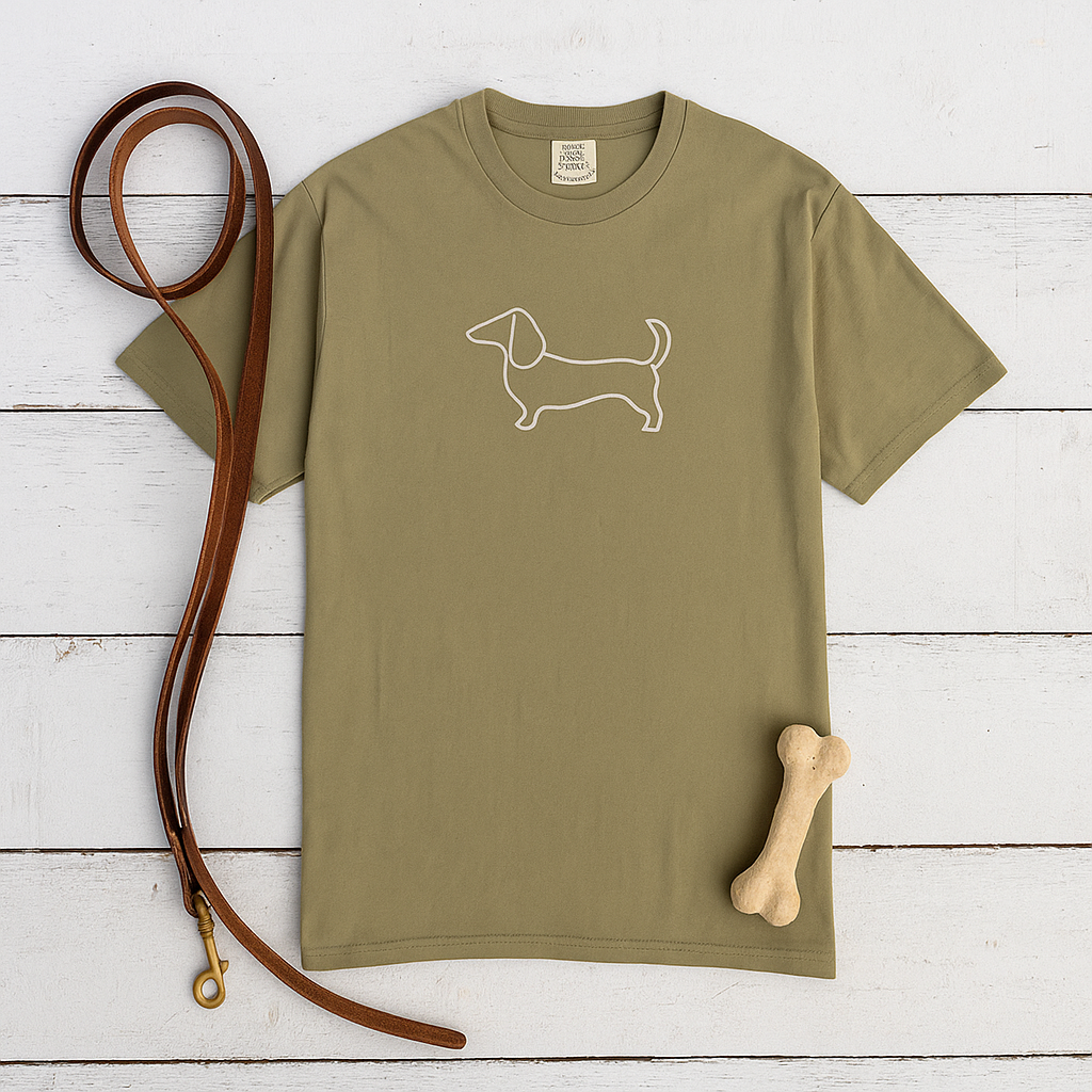 Dachshund Outline Tee — Minimal Dog Lover T-Shirt