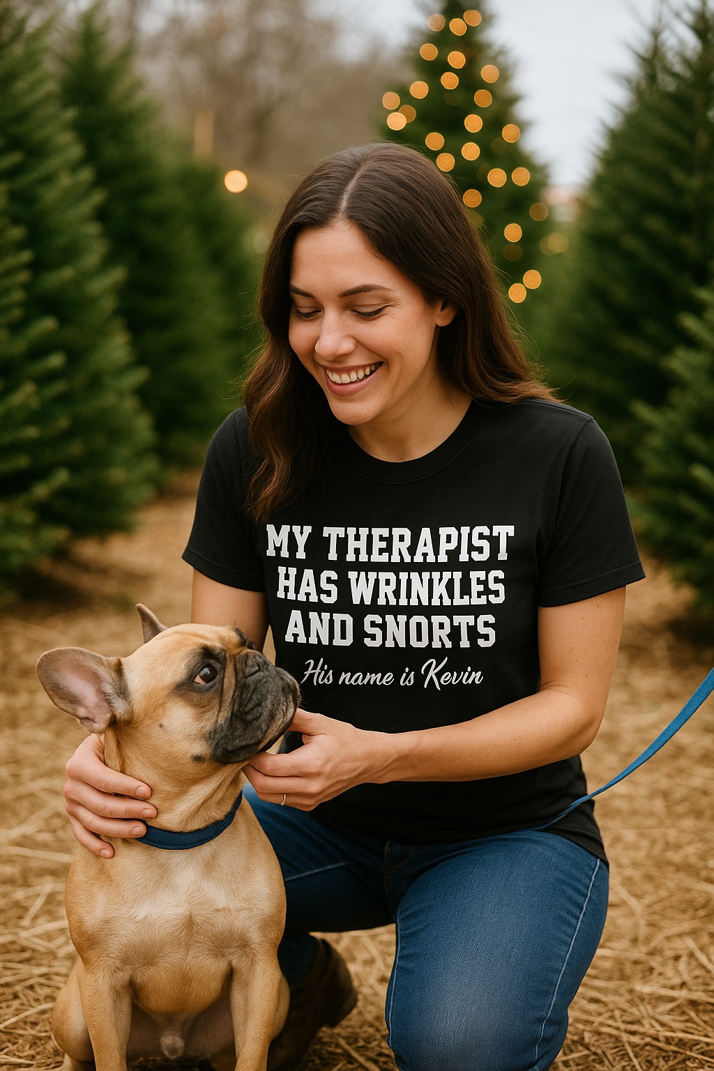 French Bulldog Lover Tee - “My Therapist Has Wrinkles & Snorts” (Funny Dog Shirt)