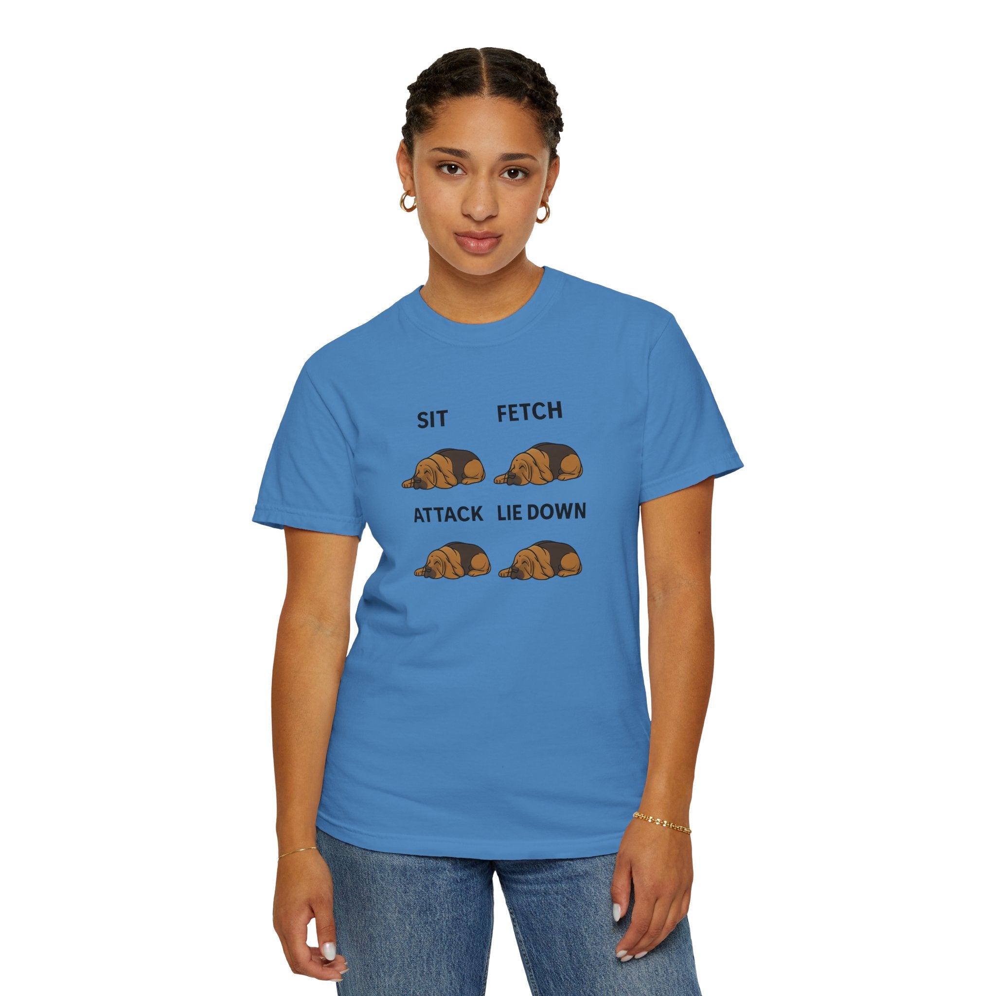 Funny Dog Commands Tee, Bloodhound Lover Gift, Unisex Graphic Shirt, Dog Owner Humor, Casual Wear, Birthday Present