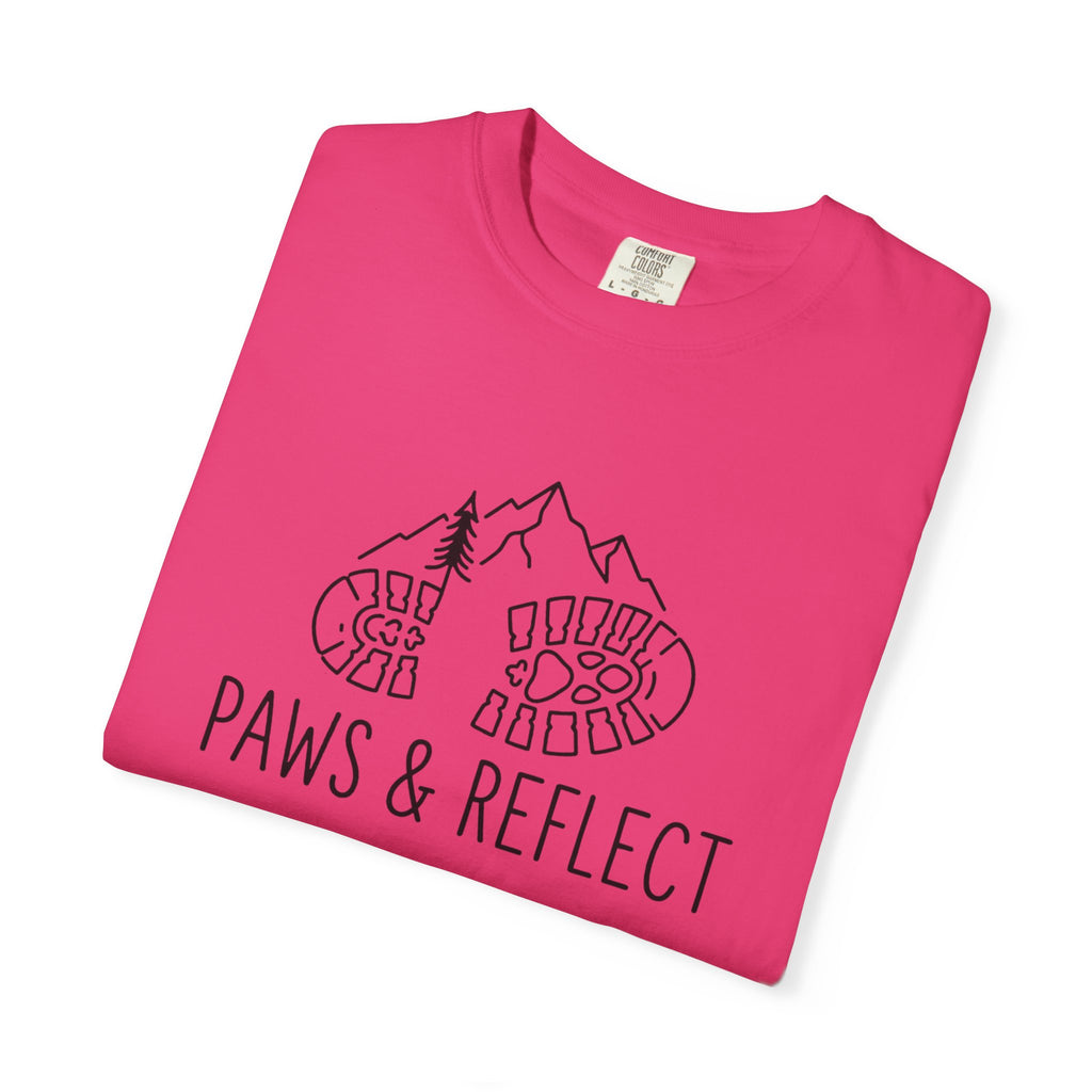 Paws & Reflect Hiking T-Shirt — Dog Paw Trail Graphic Tee