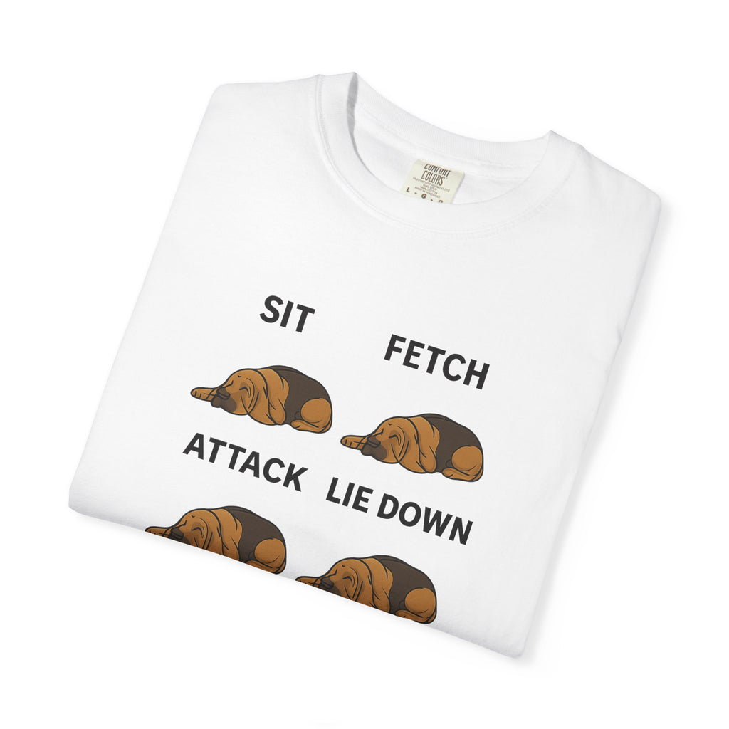 Funny Dog Commands Tee, Bloodhound Lover Gift, Unisex Graphic Shirt, Dog Owner Humor, Casual Wear, Birthday Present