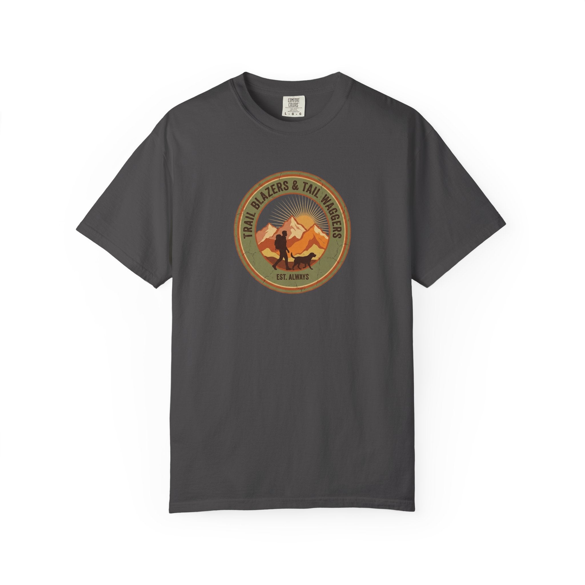 Adventure Mountains T-Shirt — The Trails Less Traveled Patch Graphic