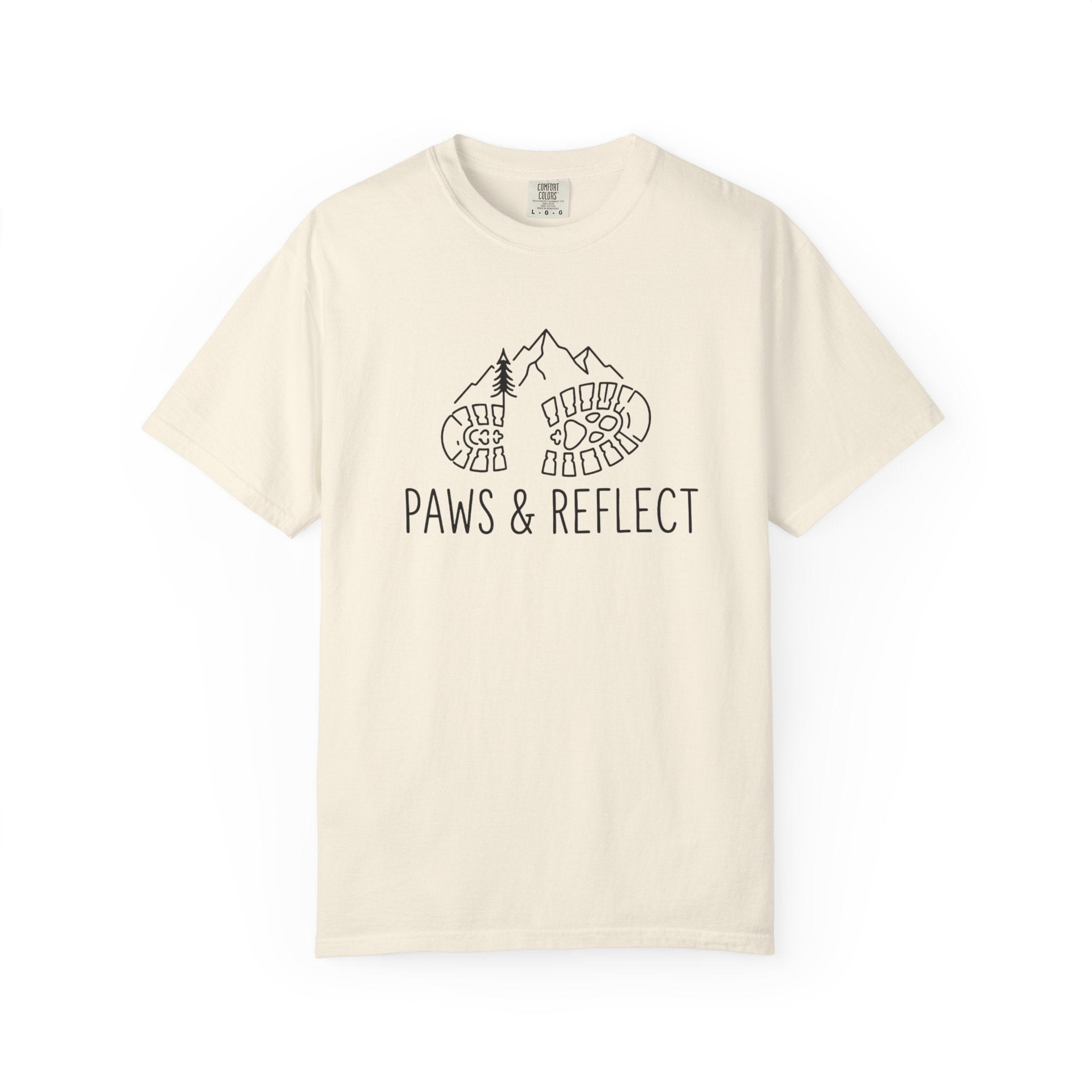 Paws & Reflect Hiking T-Shirt — Dog Paw Trail Graphic Tee