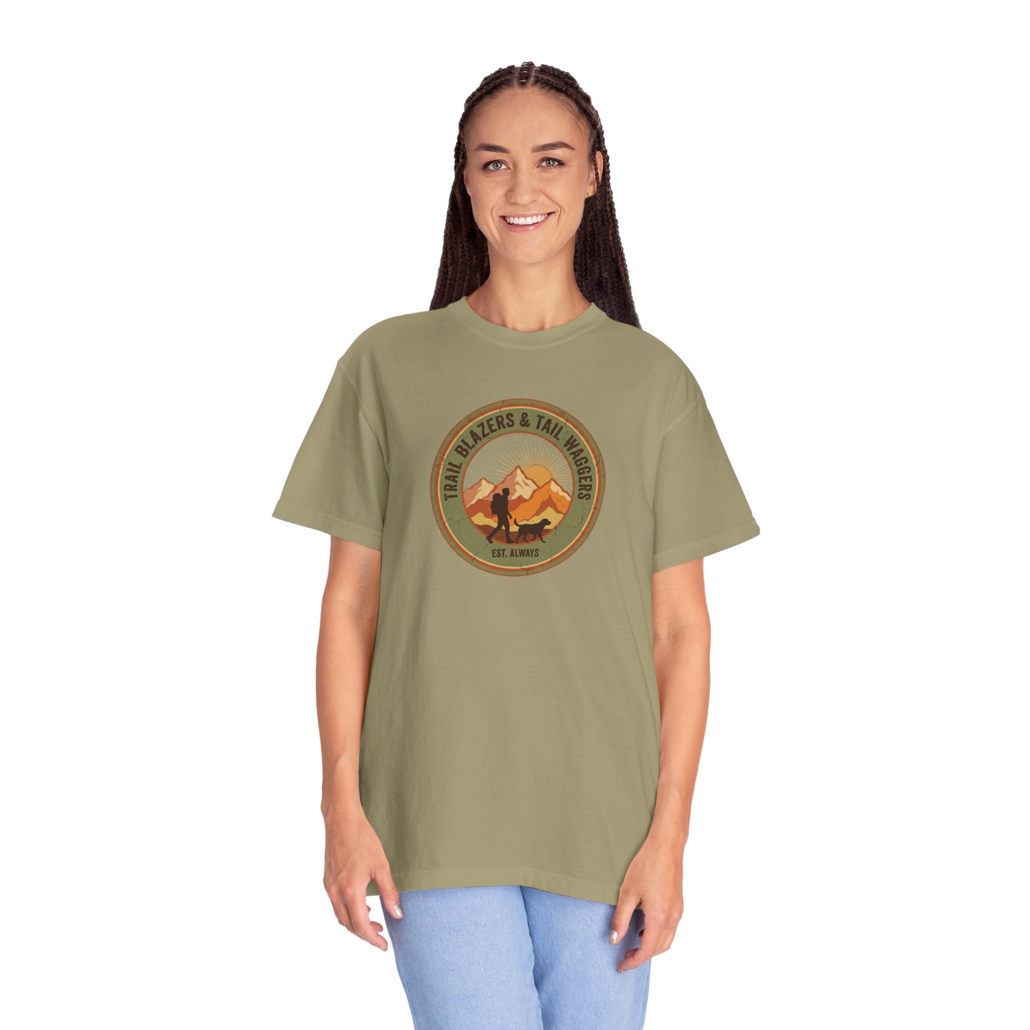 Adventure Mountains T-Shirt — The Trails Less Traveled Patch Graphic