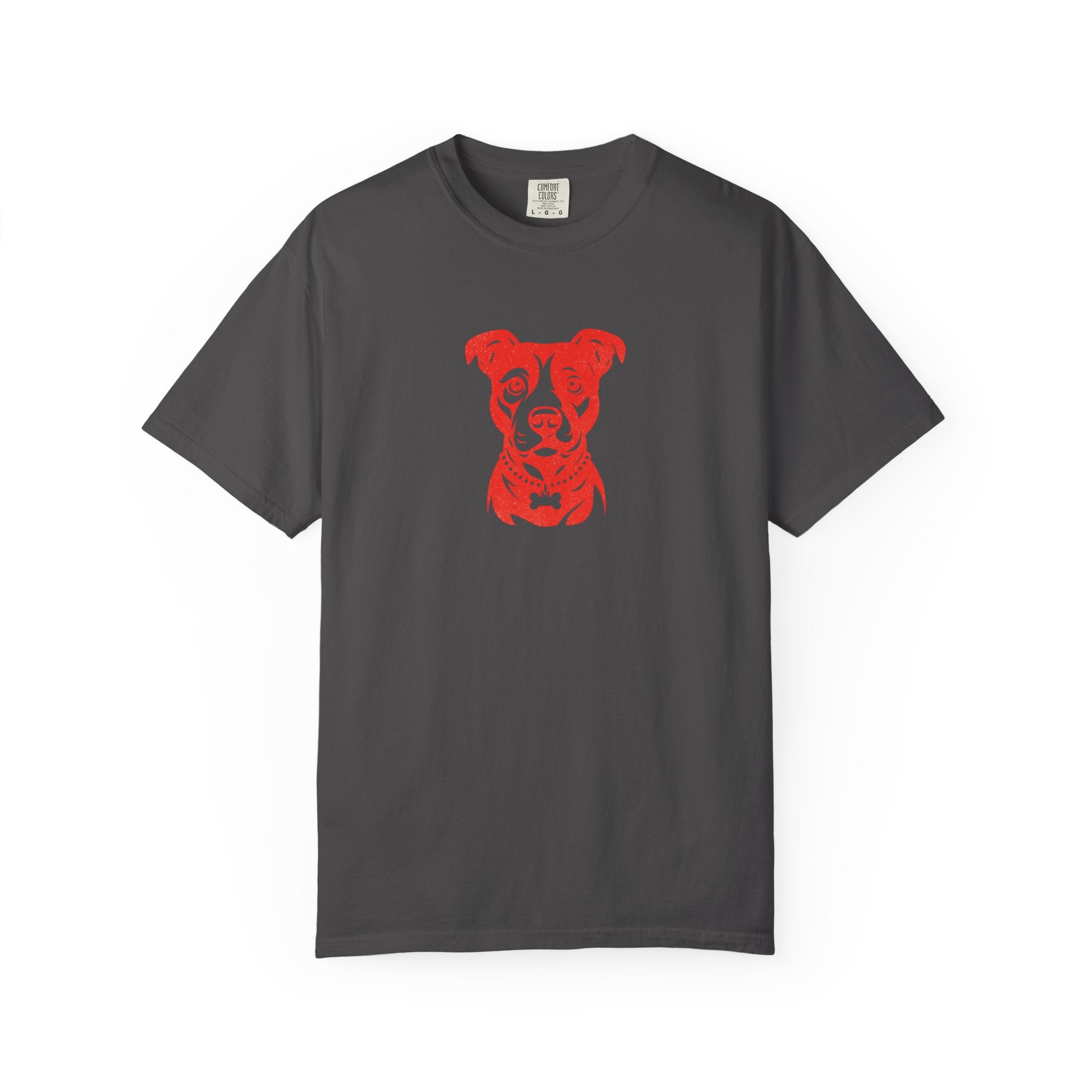 Pitbull Portrait T‑Shirt — Red Dog Graphic Tee for Pet Lovers