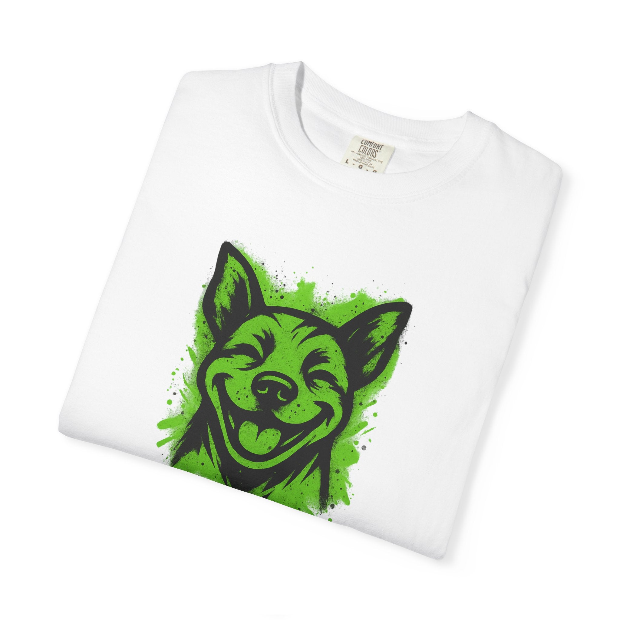 Happy Pitbull T-Shirt — Neon Green Smiling Dog Graphic Tee