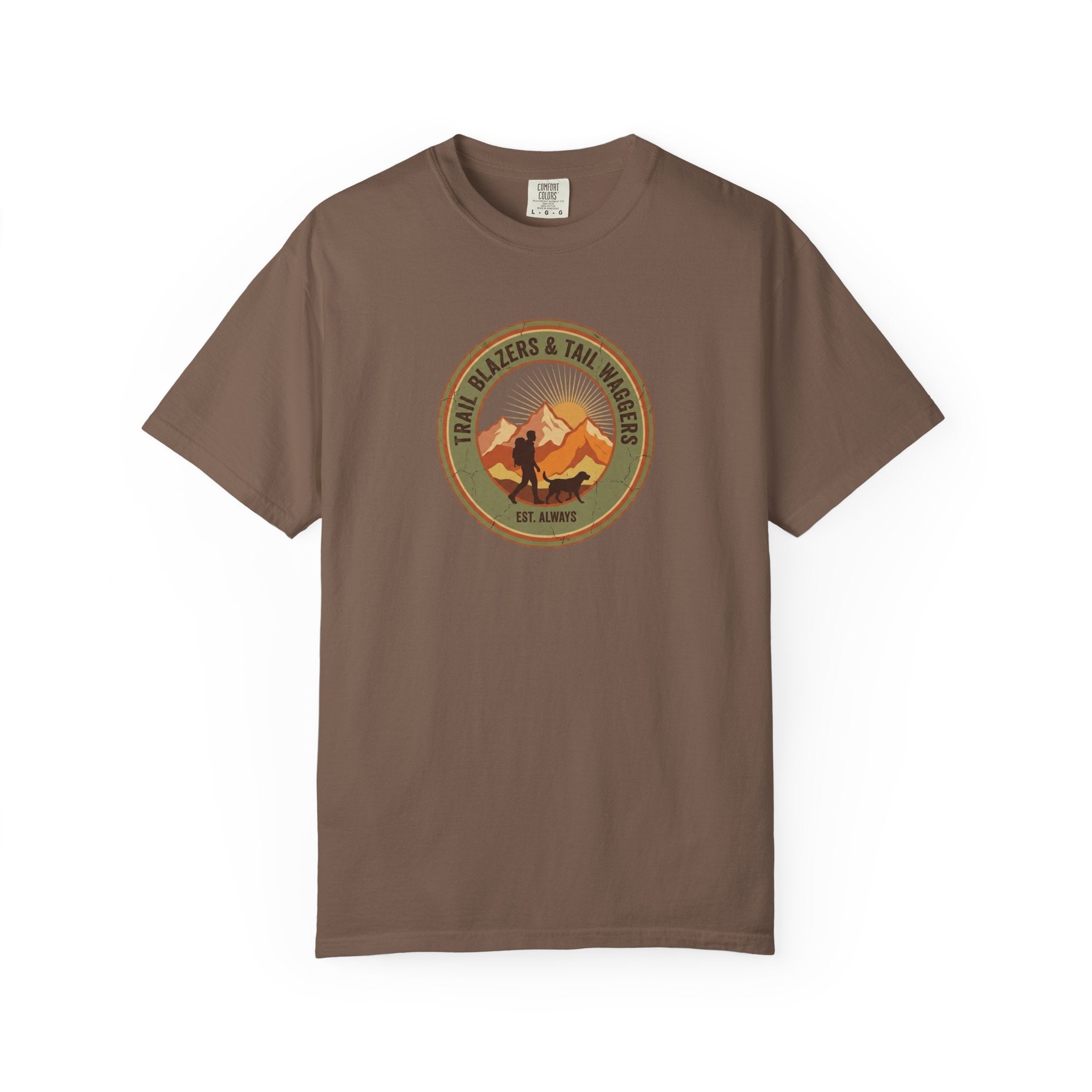 Adventure Mountains T-Shirt — The Trails Less Traveled Patch Graphic