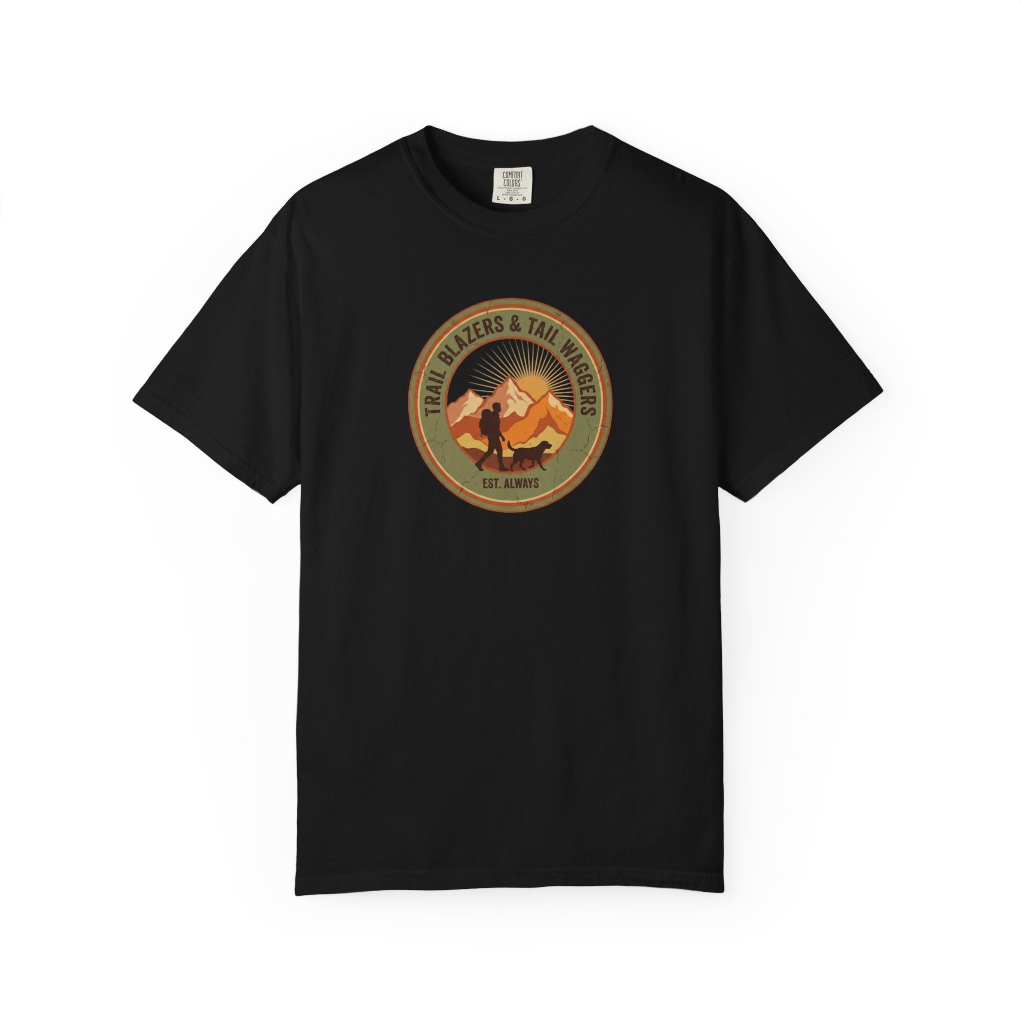 Adventure Mountains T-Shirt — The Trails Less Traveled Patch Graphic