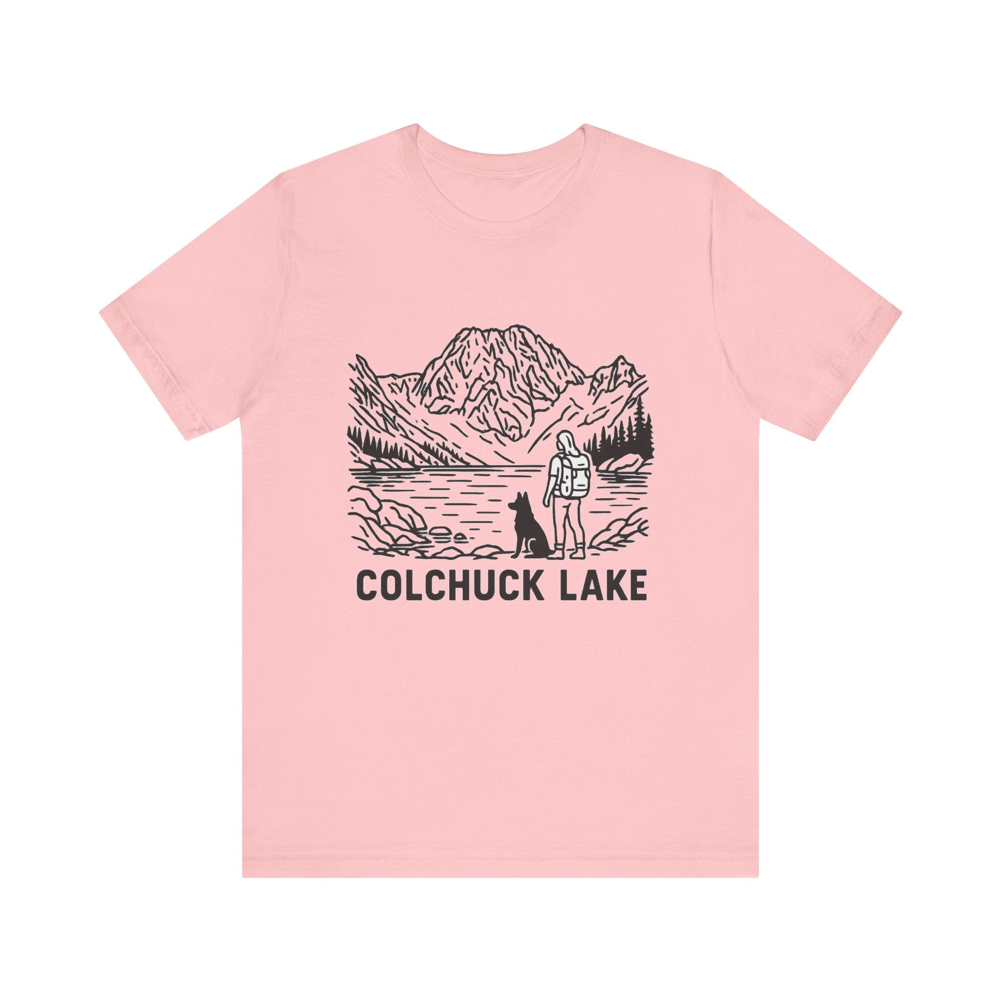 Outdoor Adventures Tee, Colchuck Lake Graphic Shirt, Dog Lover Gift, Hiking Outfit, Camping Wear, Unisex Short Sleeve Tee