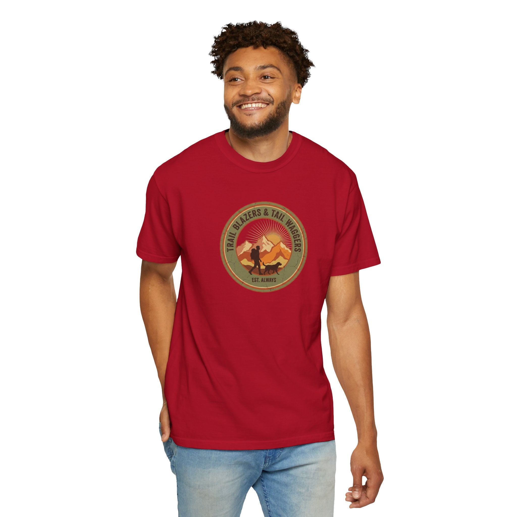 Adventure Mountains T-Shirt — The Trails Less Traveled Patch Graphic