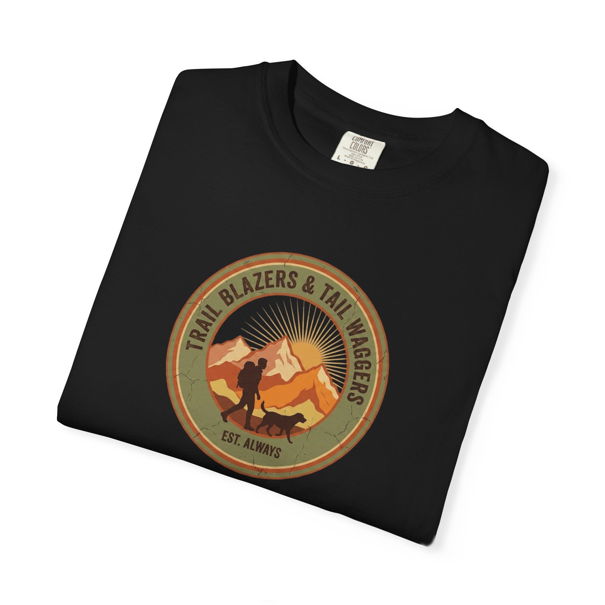 Adventure Mountains T-Shirt — The Trails Less Traveled Patch Graphic