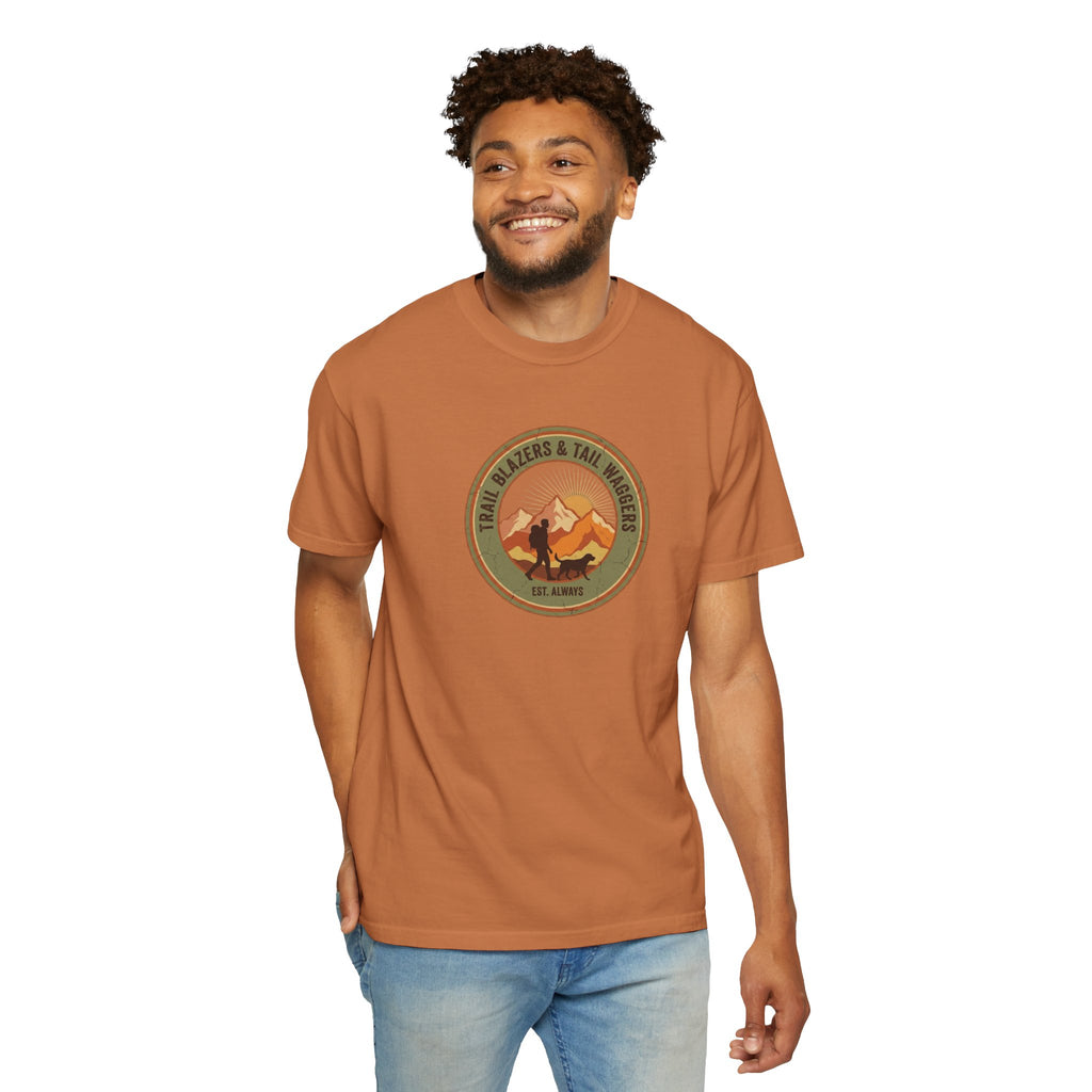 Adventure Mountains T-Shirt — The Trails Less Traveled Patch Graphic