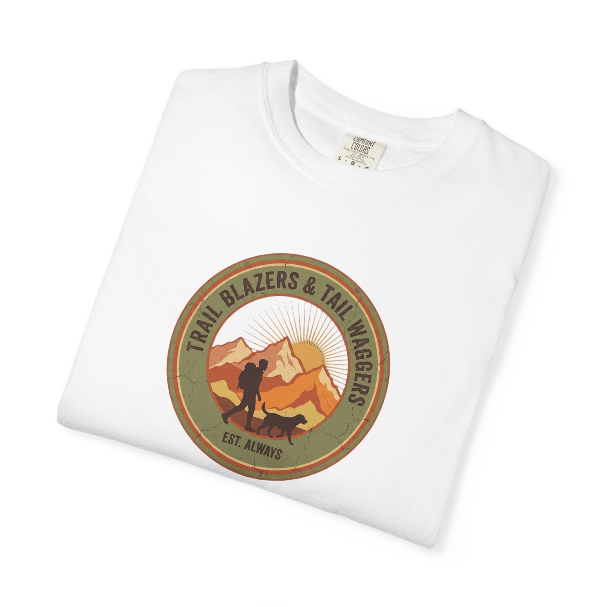 Adventure Mountains T-Shirt — The Trails Less Traveled Patch Graphic